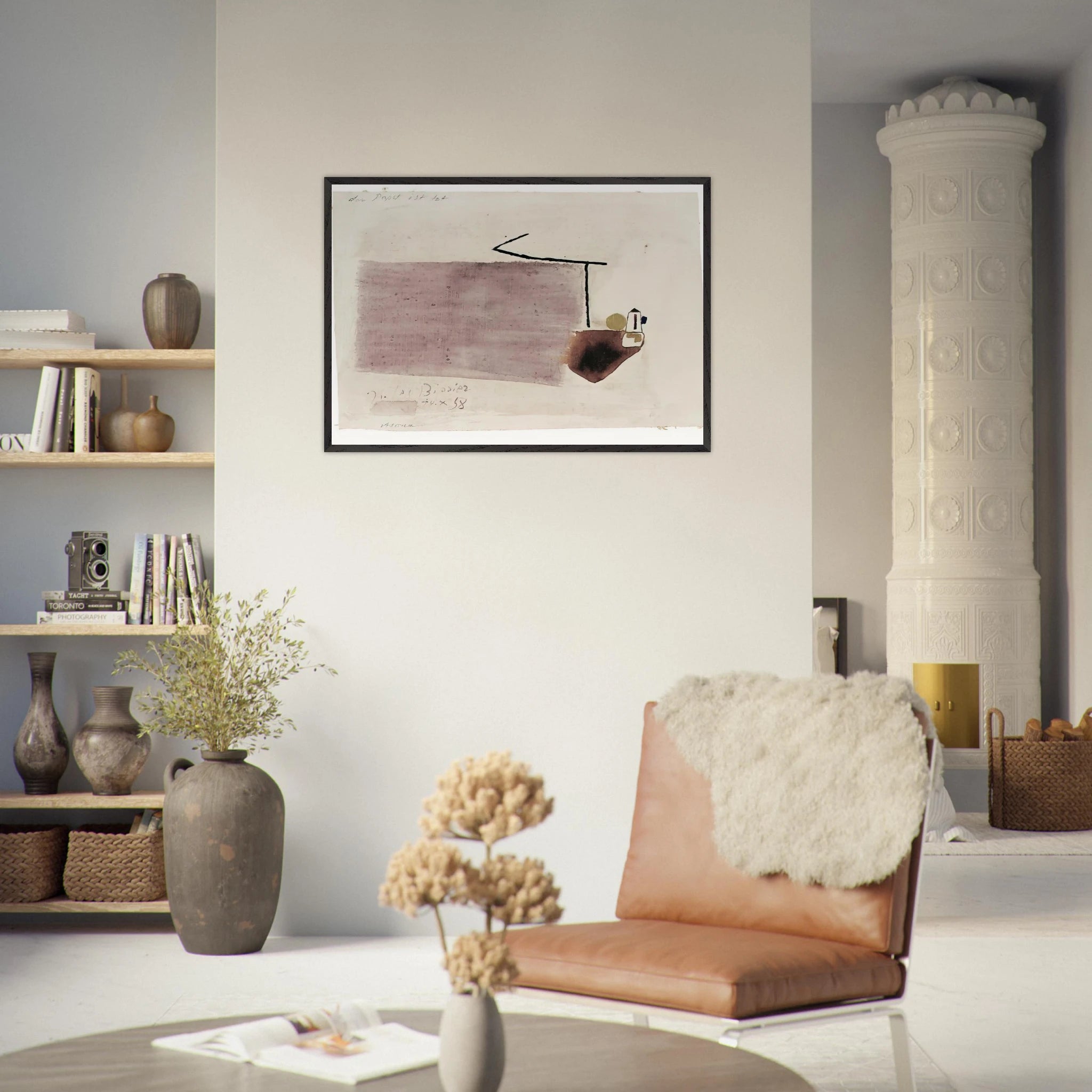 14.X.58 - 1958 - Julius Bissier Framed Art Print - 70x100 cm / 28x40 inches | Julius Bissier Framed Poster | Julius Bissier Framed prints