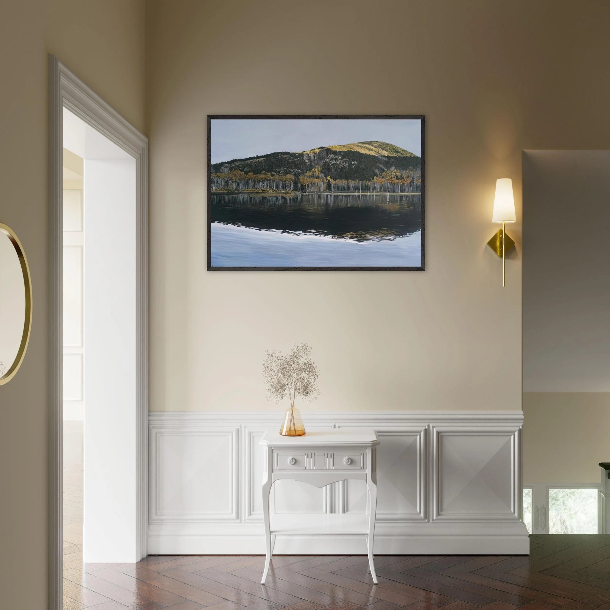 BEAVER DAM POND ACADIA NATIONAL PARK 2009 - Richard Estes Framed Art Print - 70x100 cm / 28x40 inches | Richard Estes Framed Poster | Richard Estes Framed prints