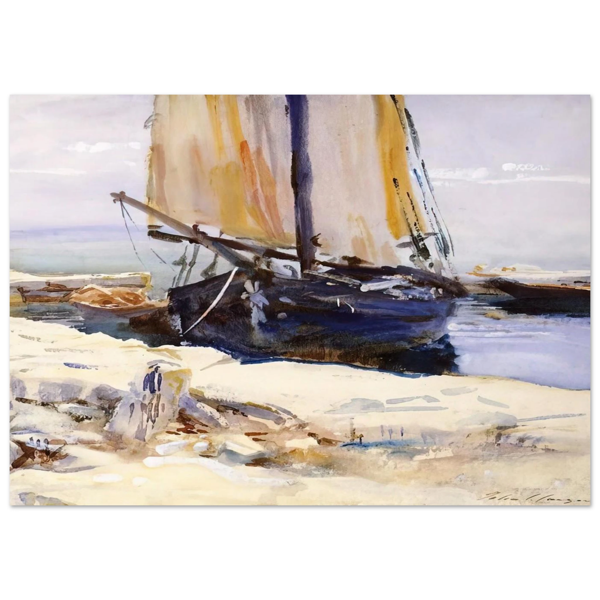 Above Lake Garda at San Vigilio - John Singer Sargent Art Print - A0 (84.1 x 118.9  cm) / 33.1 × 46.8 inches | John Singer Sargent Poster | John Singer Sargent Prints