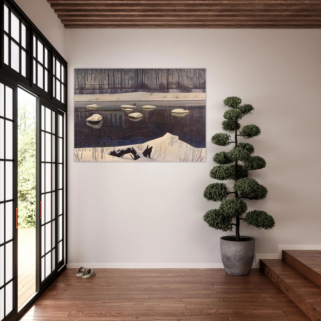 Au Sable River, Winter, Adirondacks - Rockwell Kent Art Print - A0 (84.1 x 118.9  cm) / 33.1 × 46.8 inches | Rockwell Kent Poster | Rockwell Kent Prints