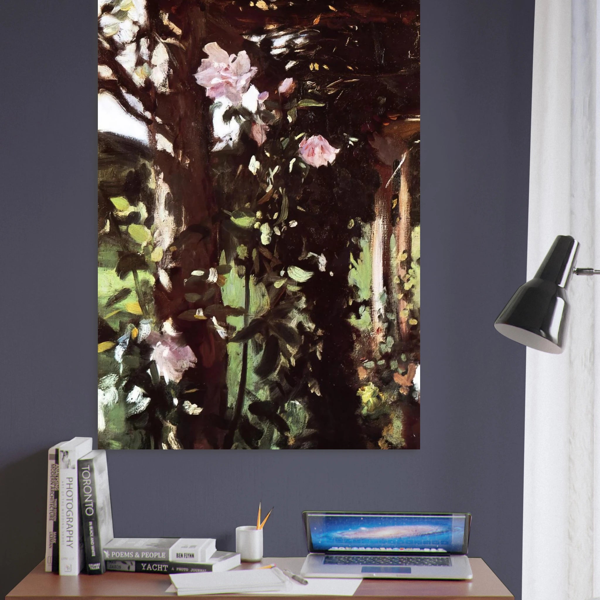 A Rose Trellis Roses at Oxfordshire - John Singer Sargent Art Print - A0 (84.1 x 118.9  cm) / 33.1 × 46.8 inches | John Singer Sargent Poster | John Singer Sargent Prints