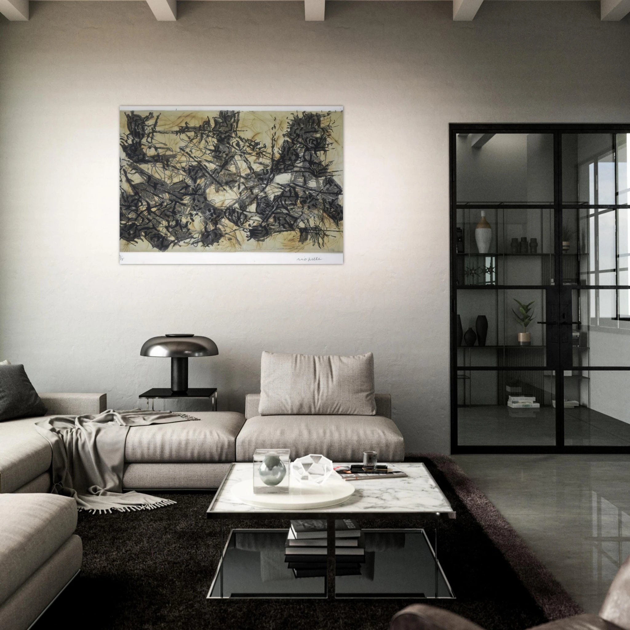 Constructions chimériques - Jean-Paul Riopelle Art Print - A0 (84.1 x 118.9  cm) / 33.1 × 46.8 inches | Jean-Paul Riopelle Poster | Jean-Paul Riopelle Prints