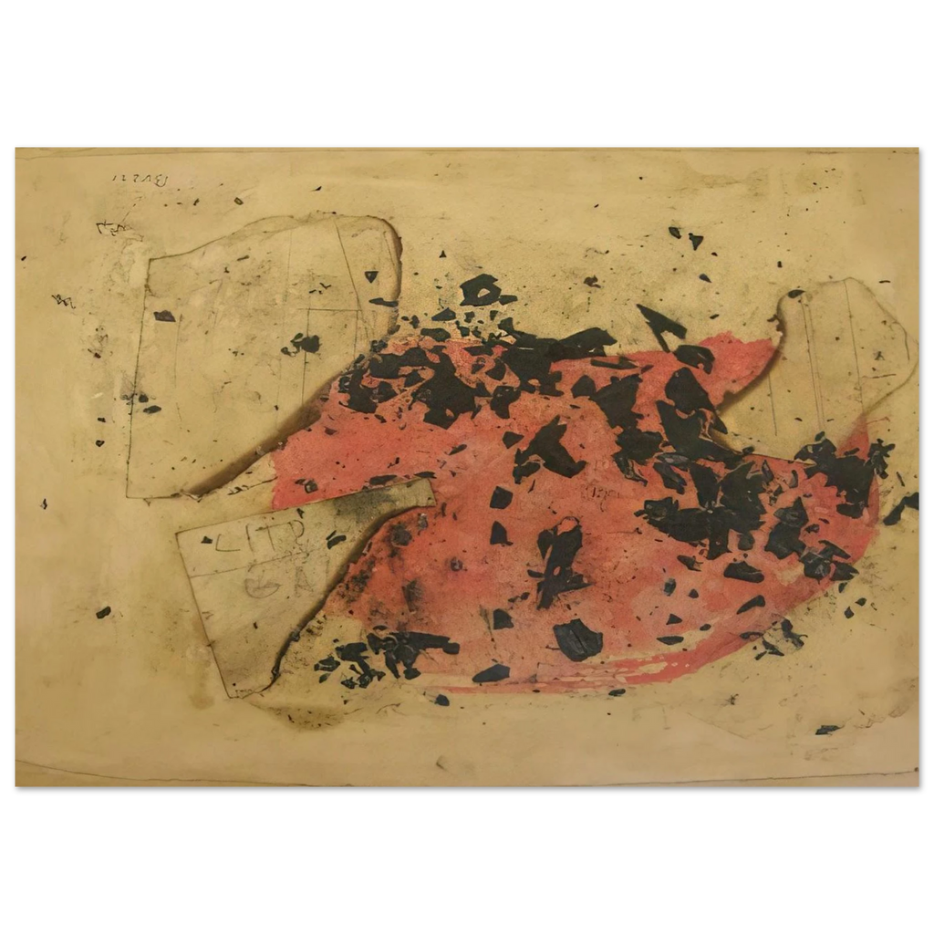 Combustione - 1957 - Alberto Burri Art Print - A0 (84.1 x 118.9  cm) / 33.1 × 46.8 inches | Alberto Burri Poster | Alberto Burri Prints