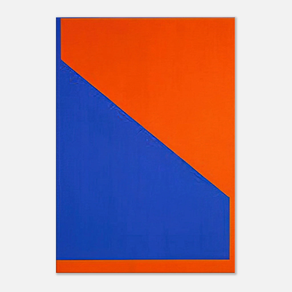 Blue with Orange - 1984 - Carmen Herrera Canvas - 70x100 cm / 28x40 inches | Carmen Herrera Wrapped Canvas | Carmen Herrera Wall Art