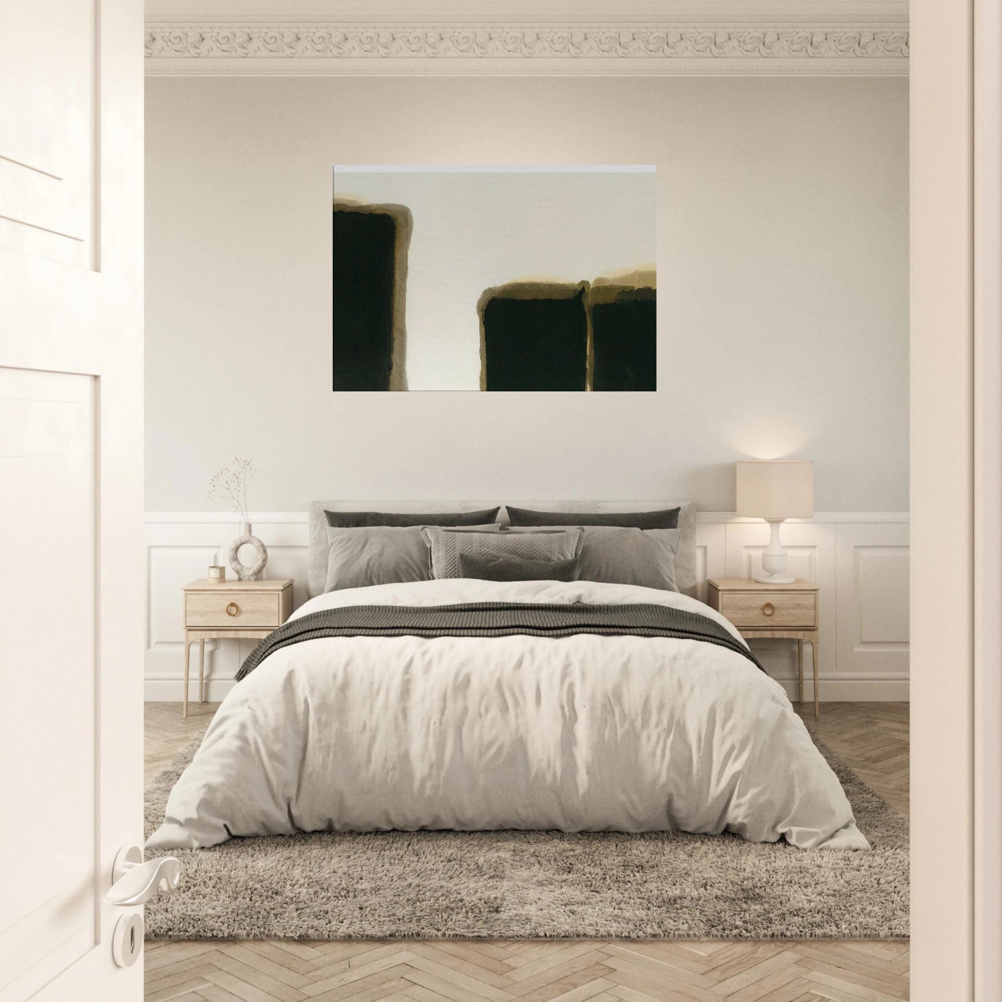 Burnt Umber  Ultramarine I - 1981 - Yun Hyong-keun Canvas - 70x100 cm / 28x40 inches | Yun Hyong-keun Wrapped Canvas | Yun Hyong-keun Wall Art