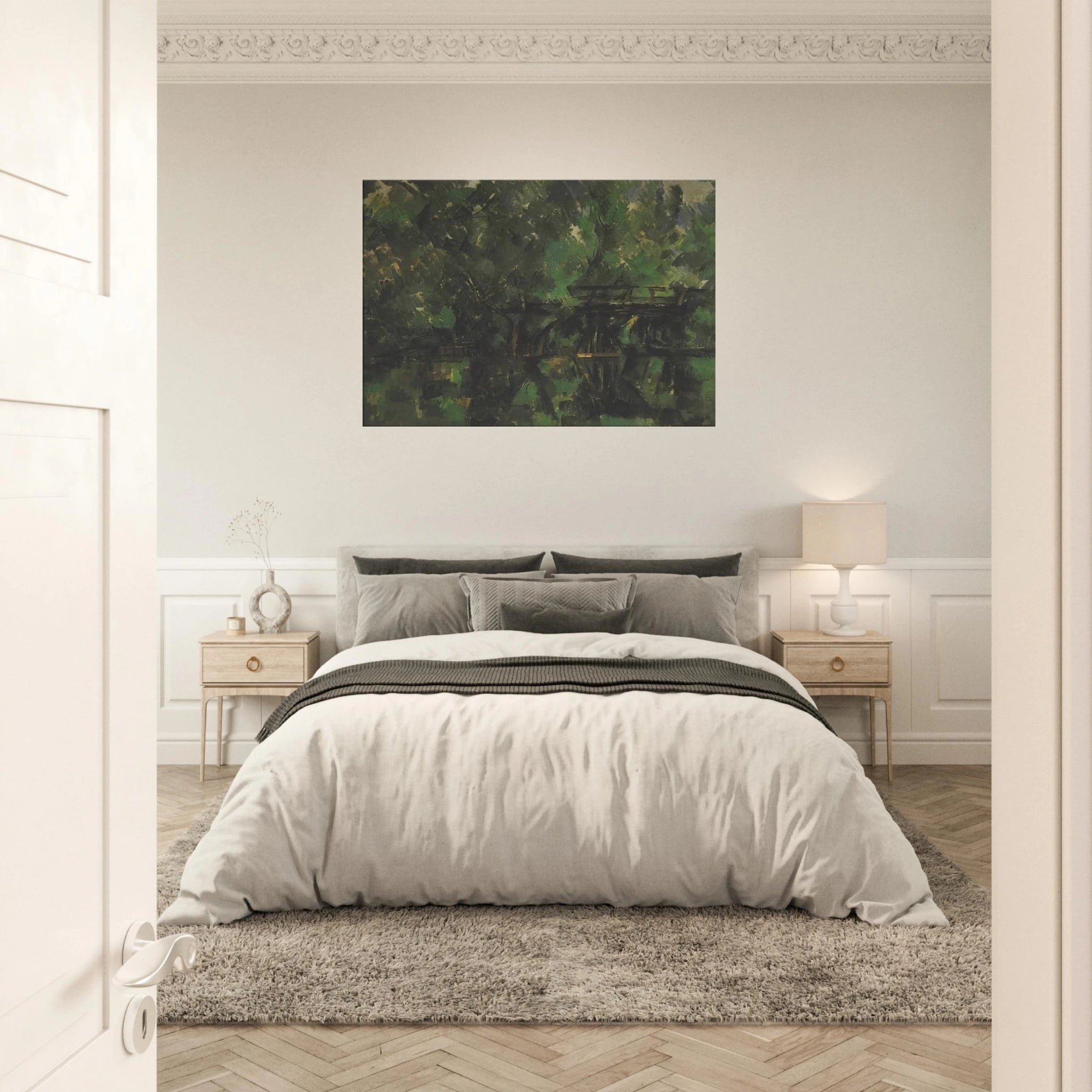 Bridge over the pond - Paul Cézanne Canvas - 70x100 cm / 28x40 inches | Paul Cézanne Wrapped Canvas | Paul Cézanne Wall Art