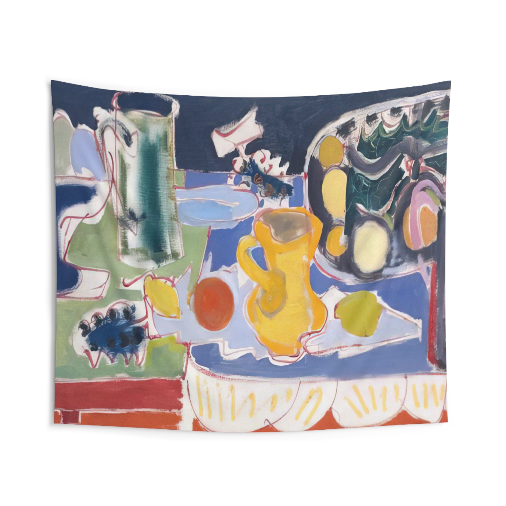 The Long Table with Fruit - 1949 By Patrick Heron Tapestry | Patrick Heron Large Tapestry Art