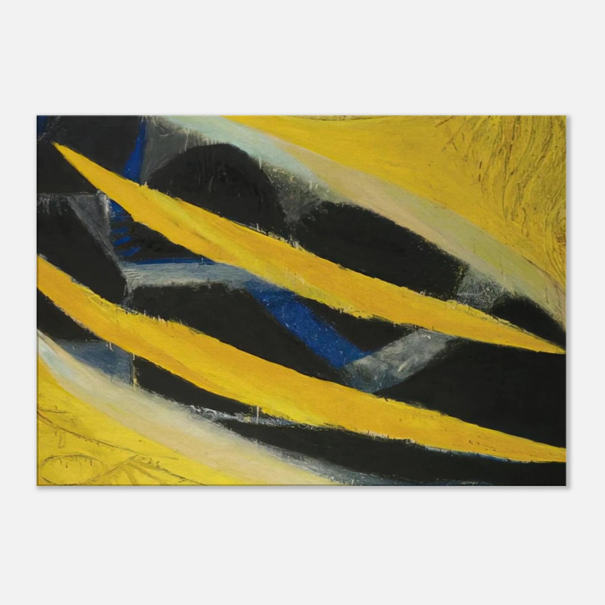Dark Presence III, Yellow - 1963 - Frank Lobdell Canvas - 70x100 cm / 28x40 inches | Frank Lobdell Wrapped Canvas | Frank Lobdell Wall Art