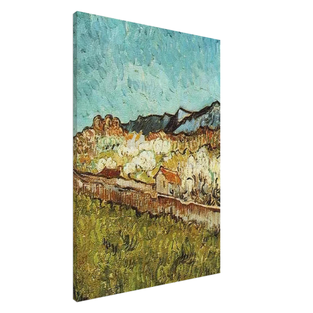 At the Foot of the Mountains - Vincent van Gogh Canvas - 70x100 cm / 28x40 inches | Vincent van Gogh Wrapped Canvas | Vincent van Gogh Wall Art