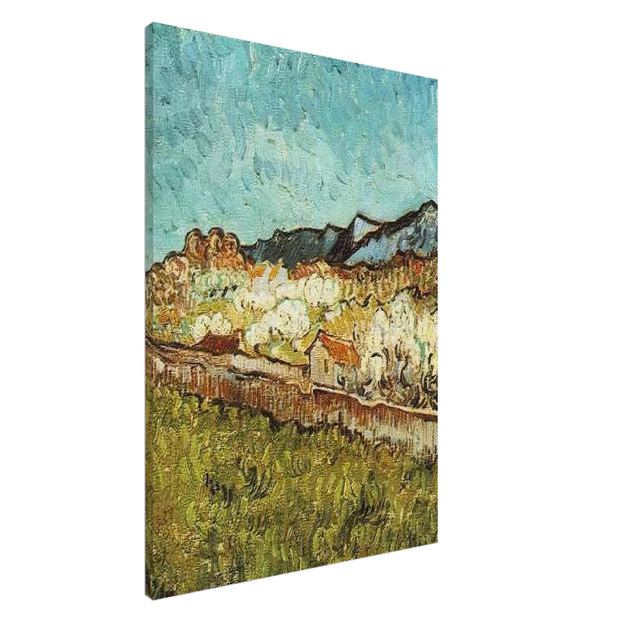 At the Foot of the Mountains - Vincent van Gogh Canvas - 70x100 cm / 28x40 inches | Vincent van Gogh Wrapped Canvas | Vincent van Gogh Wall Art
