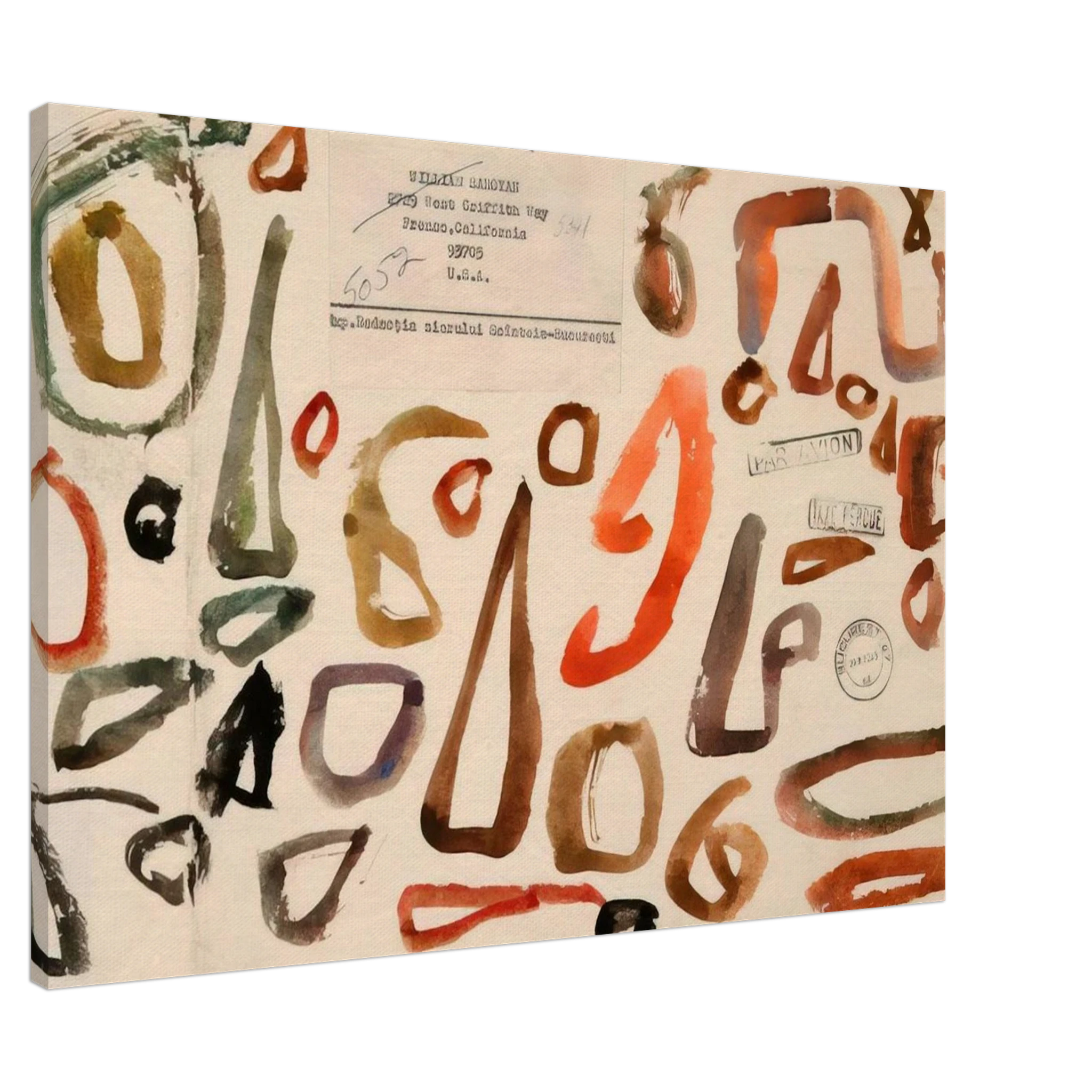 # 1 October 3 1972 - 1972 - William Saroyan Canvas - 70x100 cm / 28x40 inches | William Saroyan Wrapped Canvas | William Saroyan Wall Art