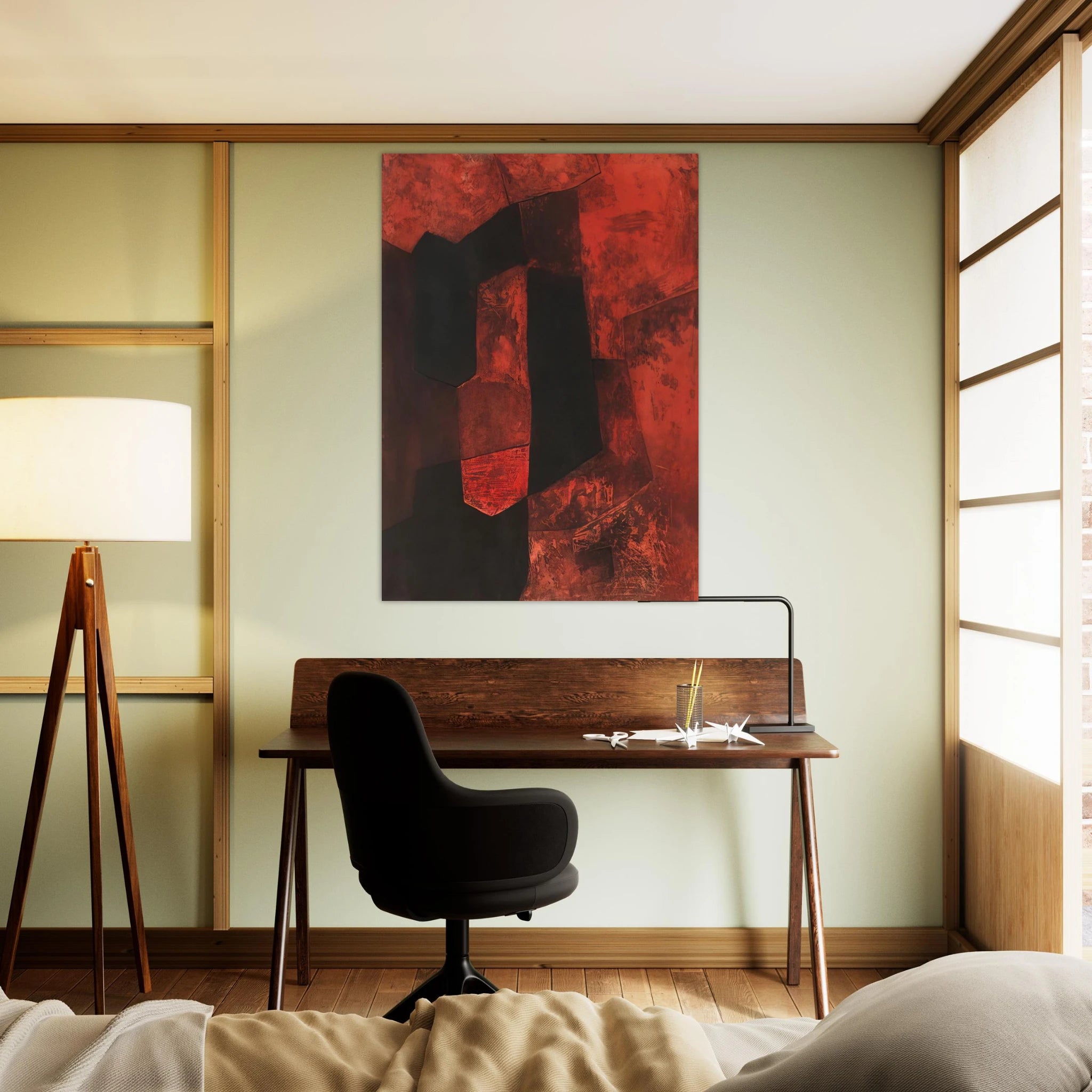 Composition brune et rouge - 1964 - Serge Poliakoff Art Print - A0 (84.1 x 118.9  cm) / 33.1 × 46.8 inches | Serge Poliakoff Poster | Serge Poliakoff Prints