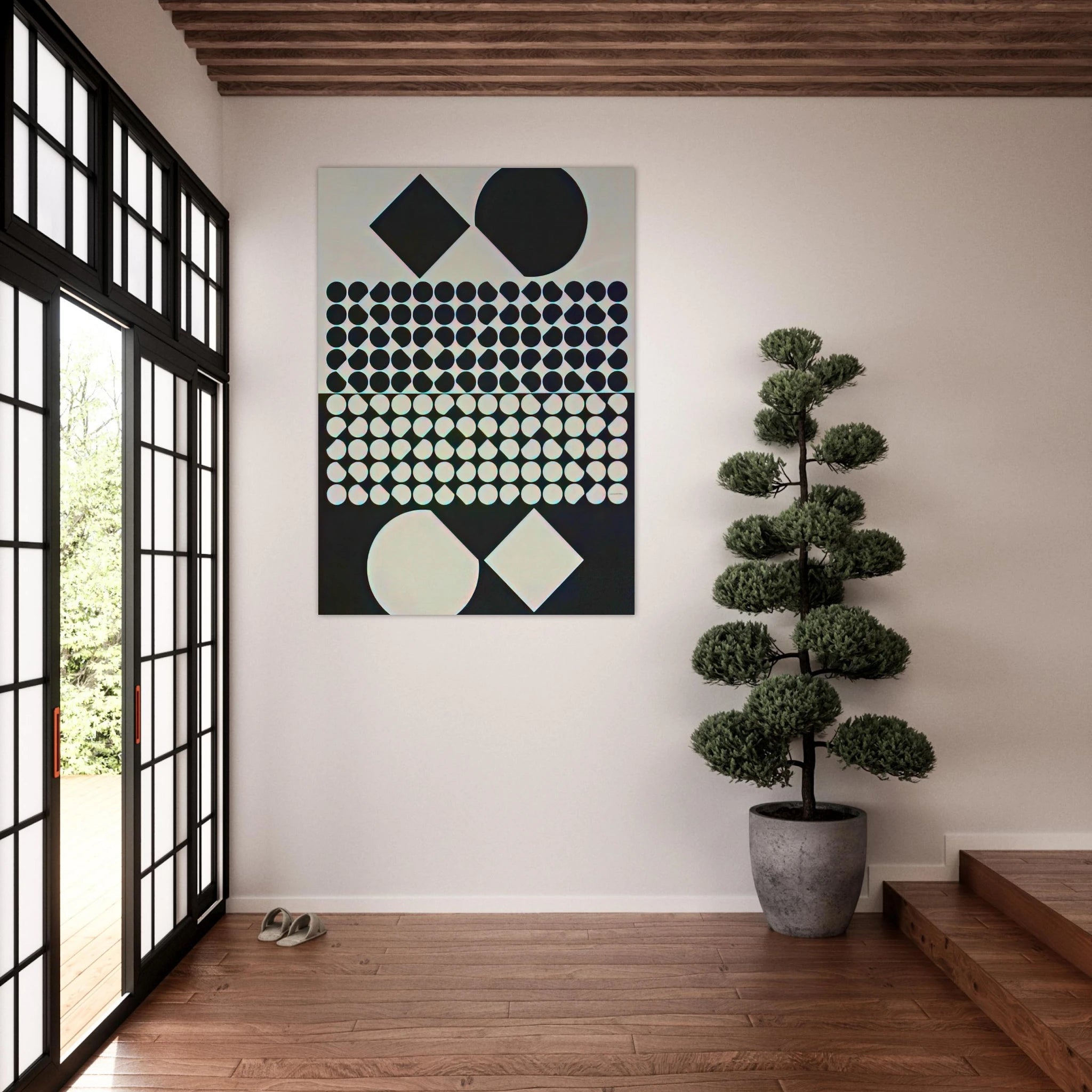 Cassiopée II NB - 1958 - Victor Vasarely Art Print - A0 (84.1 x 118.9  cm) / 33.1 × 46.8 inches | Victor Vasarely Poster | Victor Vasarely Prints