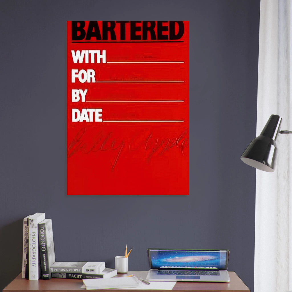Bartered - 1986 - Billy Apple Canvas - 70x100 cm / 28x40 inches | Billy Apple Wrapped Canvas | Billy Apple Wall Art