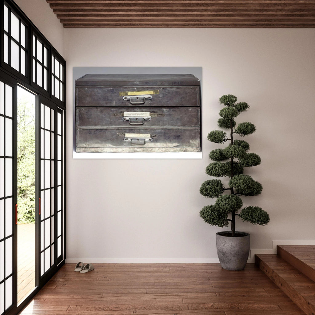 ATTEMPT AT RECREATION THREE DRAWERS 1971 - Christian Boltanski Art Print - A0 (84.1 x 118.9  cm) / 33.1 × 46.8 inches | Christian Boltanski Poster | Christian Boltanski Prints