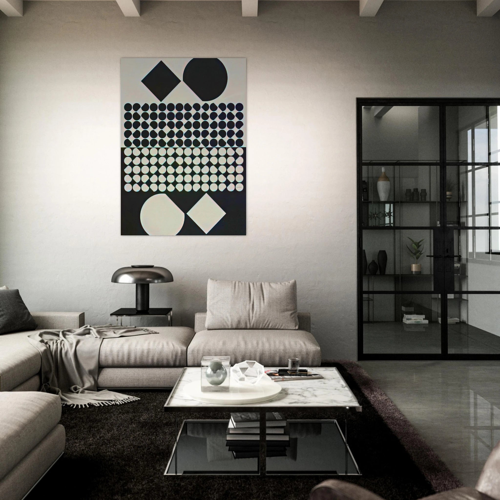 Cassiopée II NB - 1958 - Victor Vasarely Art Print - A0 (84.1 x 118.9  cm) / 33.1 × 46.8 inches | Victor Vasarely Poster | Victor Vasarely Prints