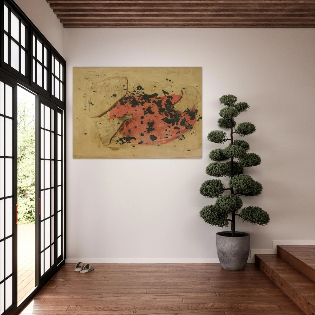 Combustione - 1957 - Alberto Burri Art Print - A0 (84.1 x 118.9  cm) / 33.1 × 46.8 inches | Alberto Burri Poster | Alberto Burri Prints