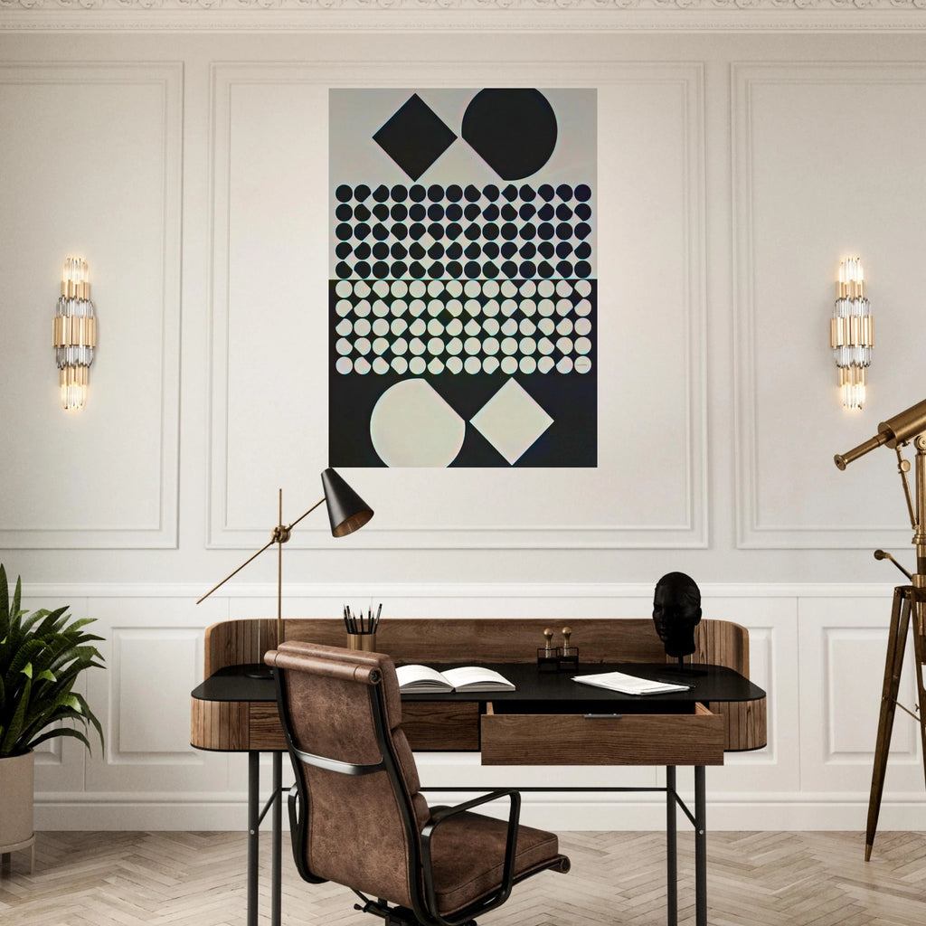 Cassiopée II NB - 1958 - Victor Vasarely Art Print - A0 (84.1 x 118.9  cm) / 33.1 × 46.8 inches | Victor Vasarely Poster | Victor Vasarely Prints