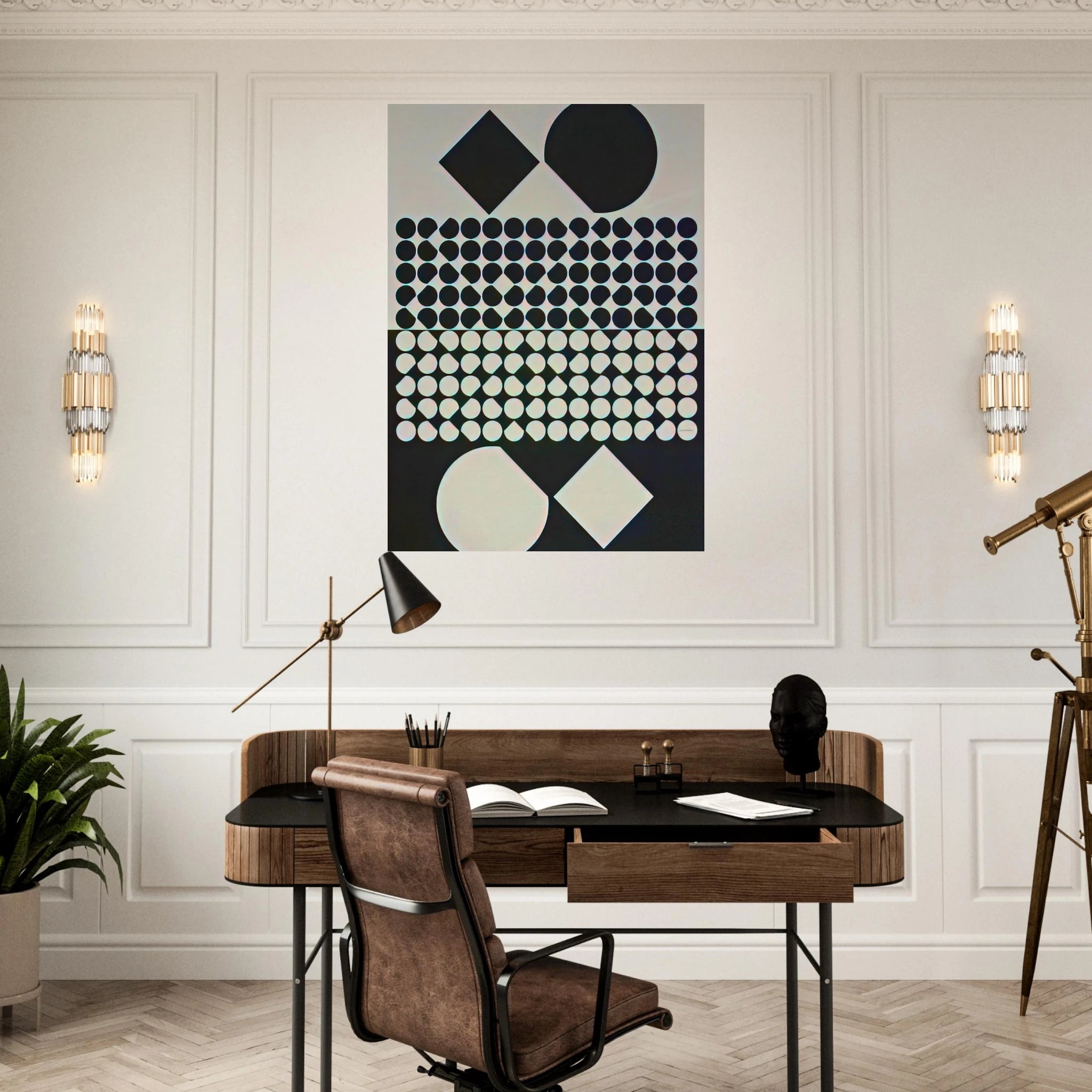 Cassiopée II NB - 1958 - Victor Vasarely Art Print - A0 (84.1 x 118.9  cm) / 33.1 × 46.8 inches | Victor Vasarely Poster | Victor Vasarely Prints