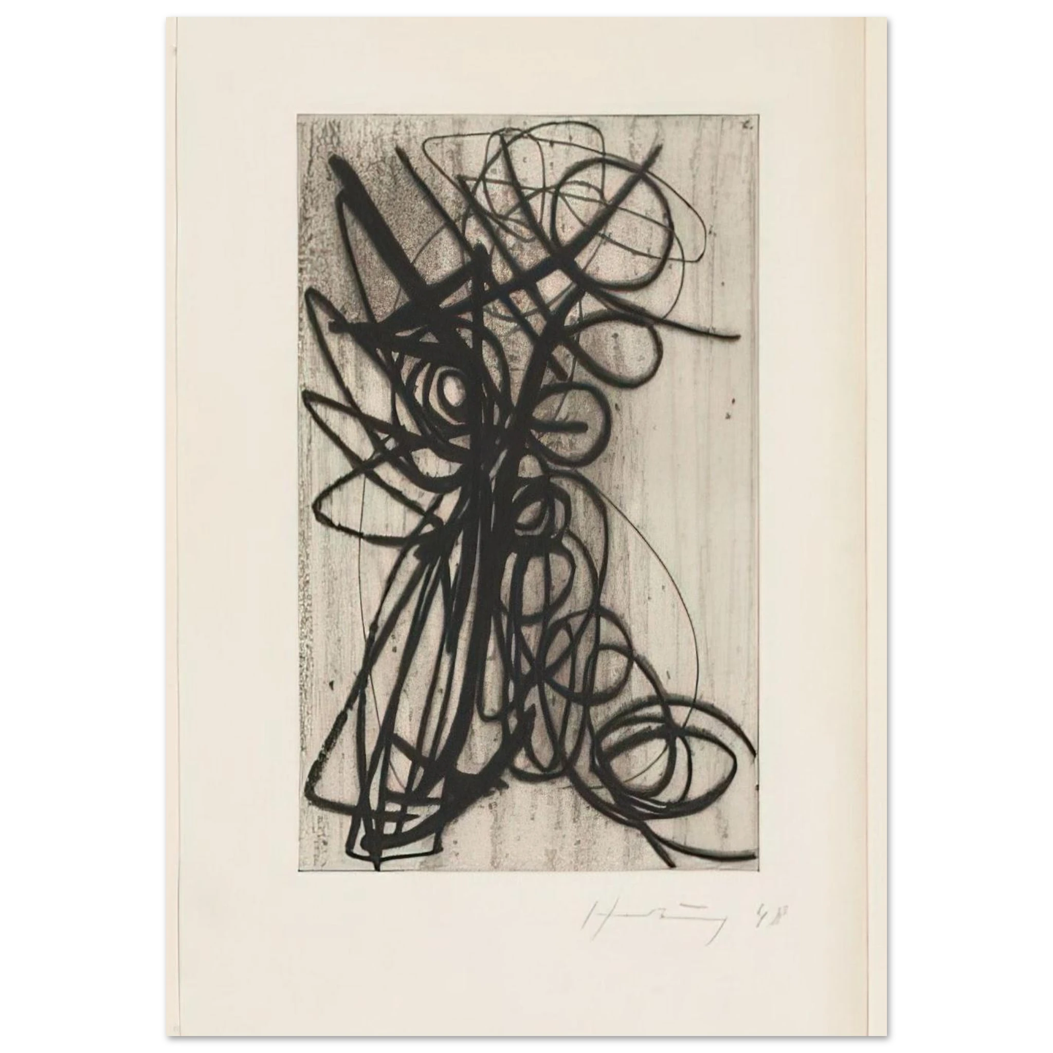 Composition - 1948 - Hans Hartung Art Print - A0 (84.1 x 118.9  cm) / 33.1 × 46.8 inches | Hans Hartung Poster | Hans Hartung Prints