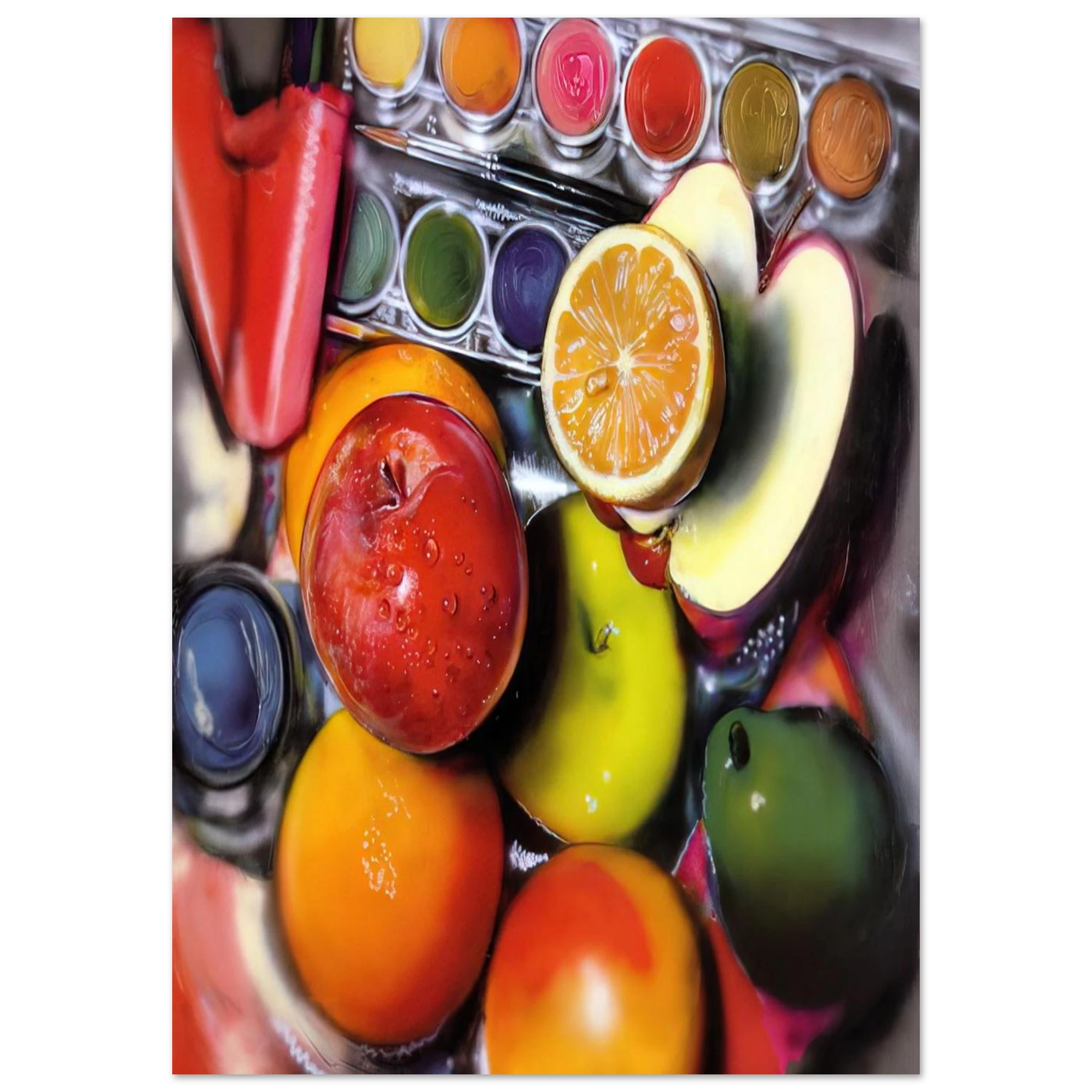 ENERGY APPLES 1980 - Audrey Flack Art Print - A0 (84.1 x 118.9  cm) / 33.1 × 46.8 inches | Audrey Flack Poster | Audrey Flack Prints