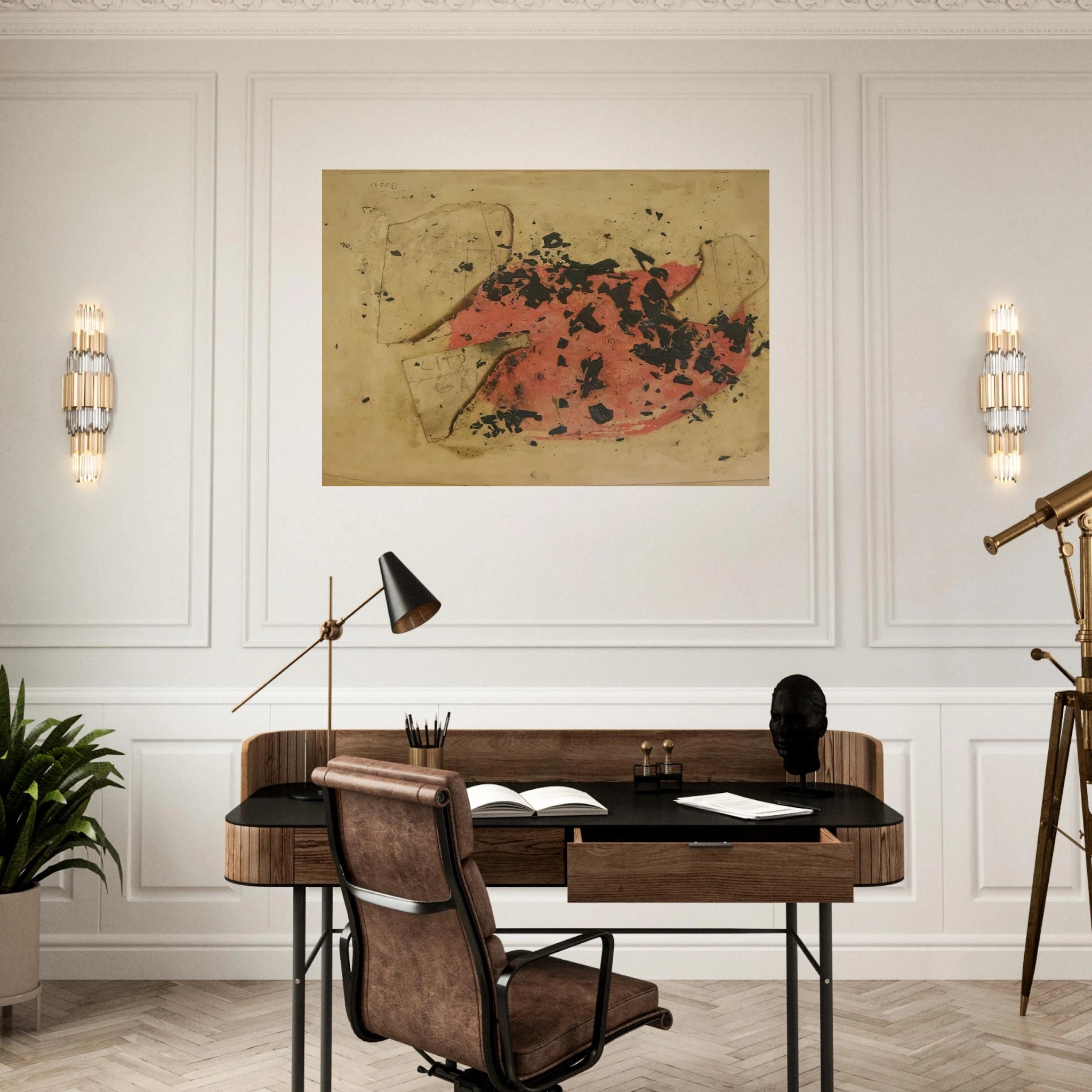 Combustione - 1957 - Alberto Burri Art Print - A0 (84.1 x 118.9  cm) / 33.1 × 46.8 inches | Alberto Burri Poster | Alberto Burri Prints