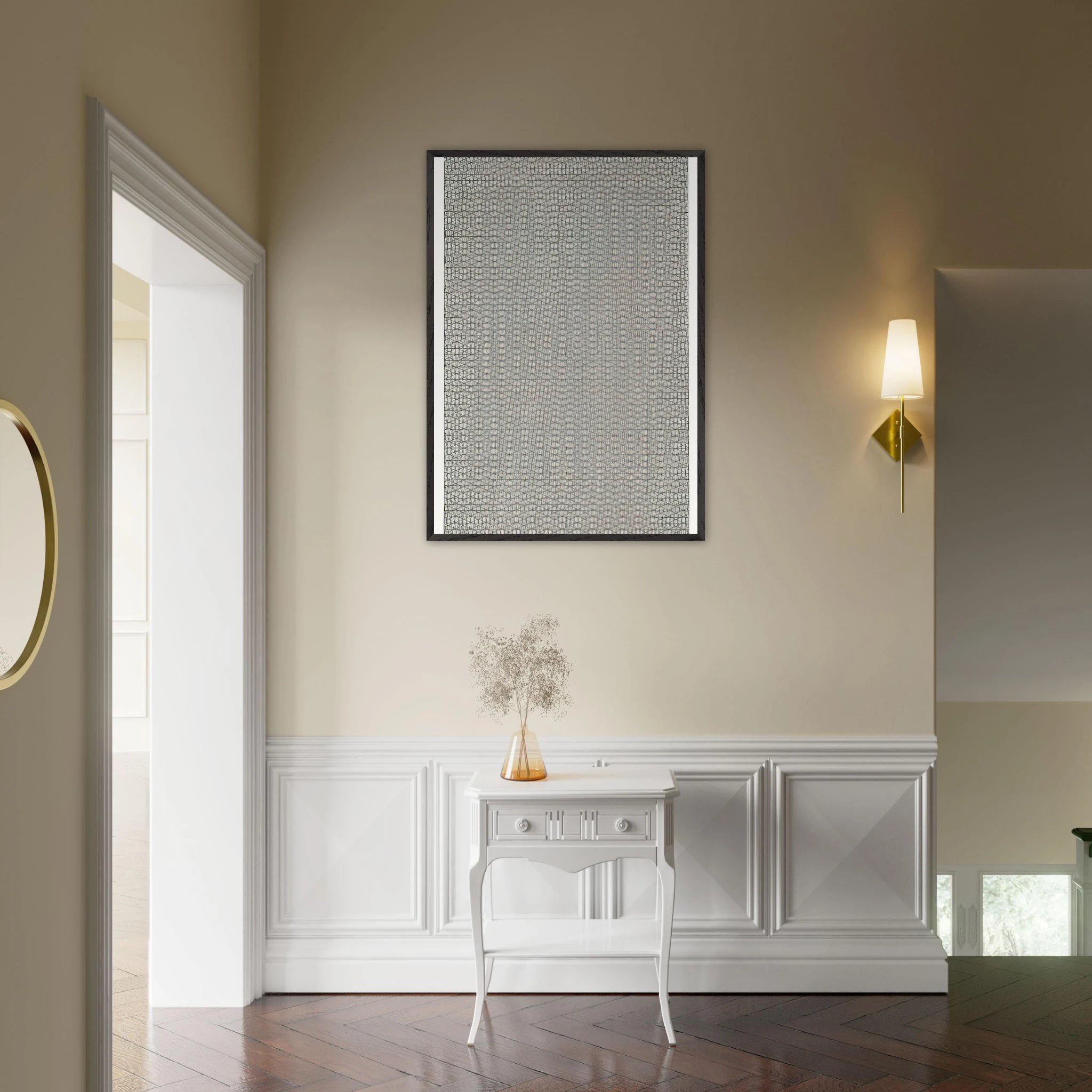 3 grillages superposés 0°, 15°, -15° - 1959 - Francois Morellet Framed Art Print - 70x100 cm / 28x40 inches | Francois Morellet Framed Poster | Francois Morellet Framed prints