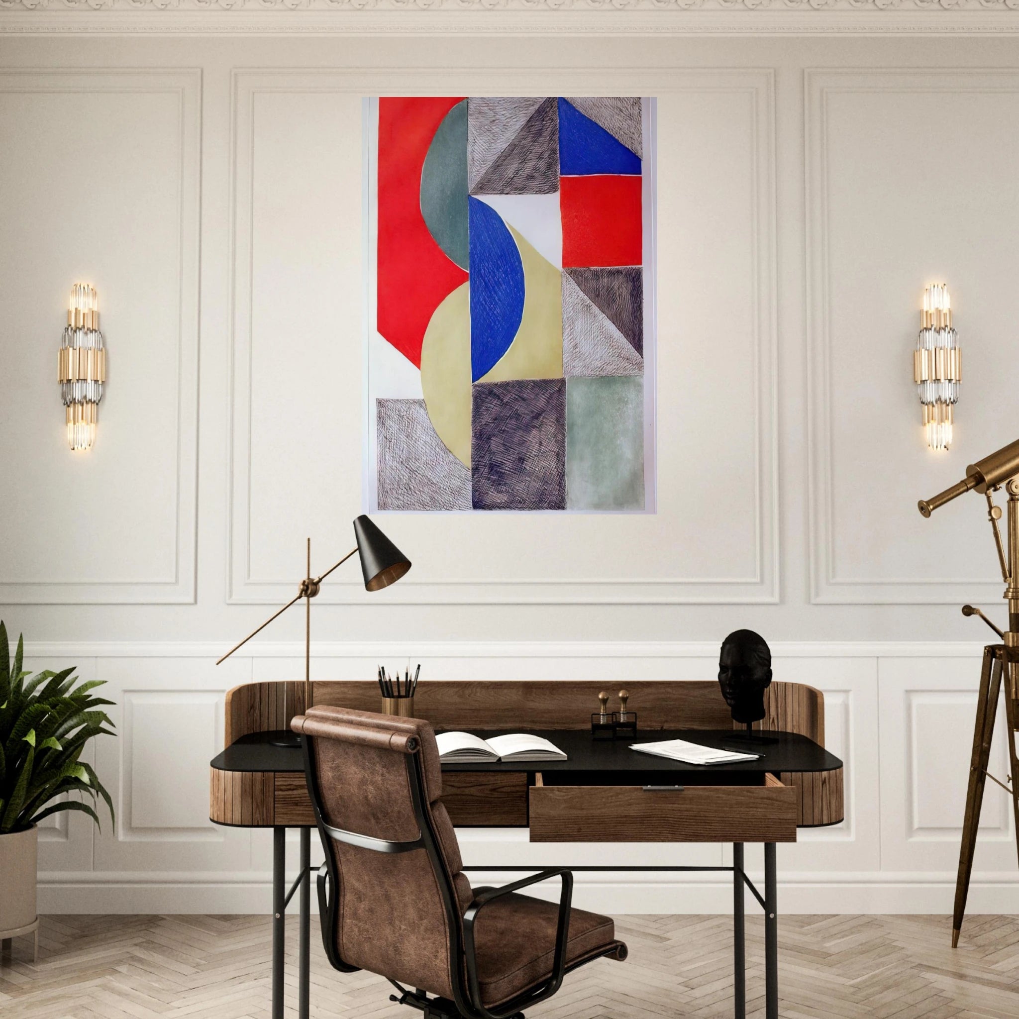 ABSTRACT COMPOSITION - Sonia Delaunay Art Print - A0 (84.1 x 118.9  cm) / 33.1 × 46.8 inches | Sonia Delaunay Poster | Sonia Delaunay Prints