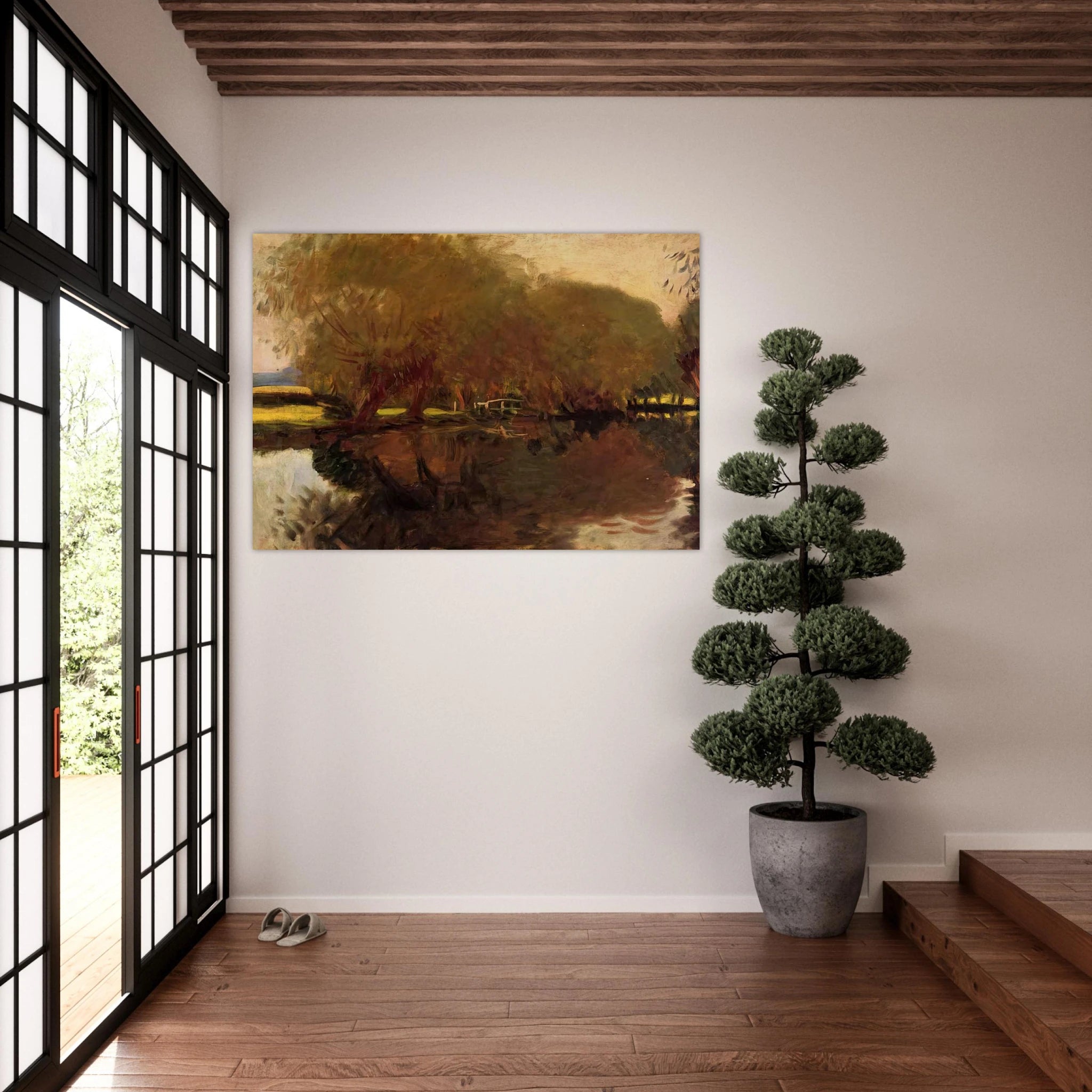 A Backwater at Calcot Near Reading - John Singer Sargent Art Print - A0 (84.1 x 118.9  cm) / 33.1 × 46.8 inches | John Singer Sargent Poster | John Singer Sargent Prints