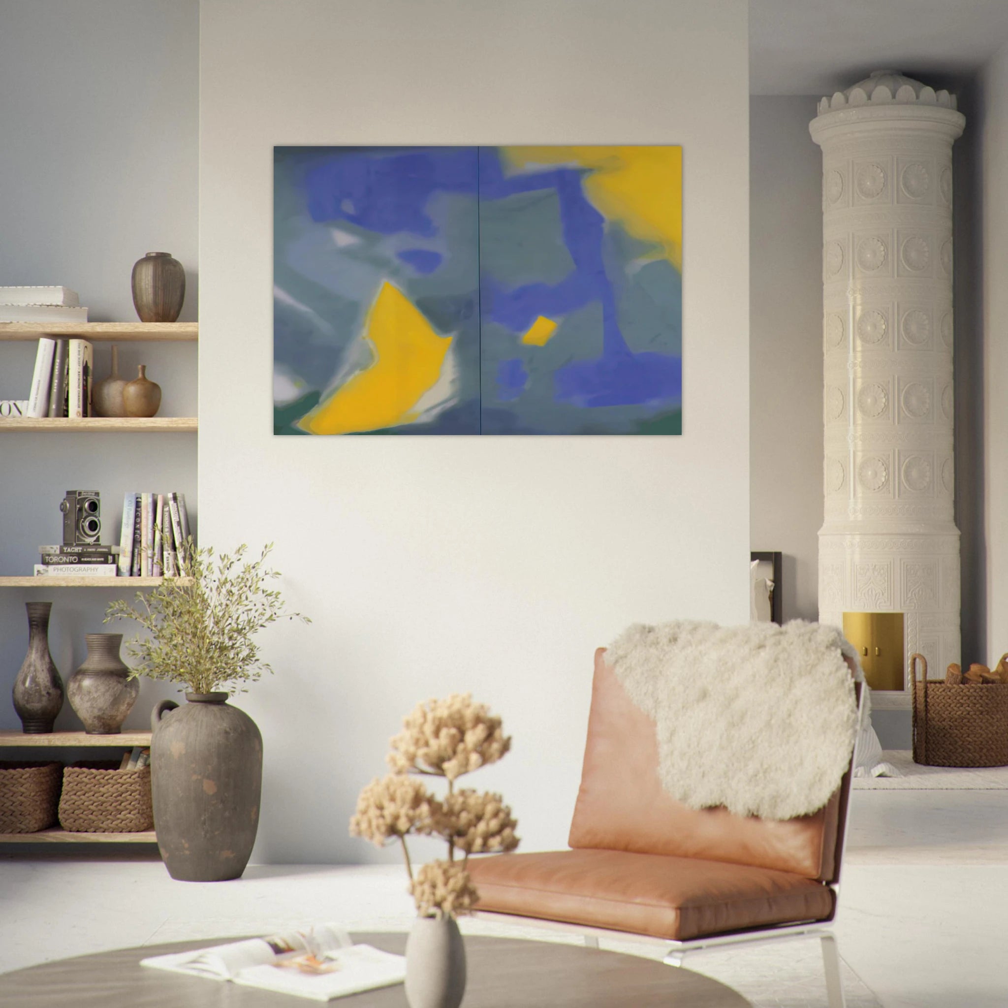 DIPTYCH 1987 - Esteban Vicente Art Print - A0 (84.1 x 118.9  cm) / 33.1 × 46.8 inches | Esteban Vicente Poster | Esteban Vicente Prints