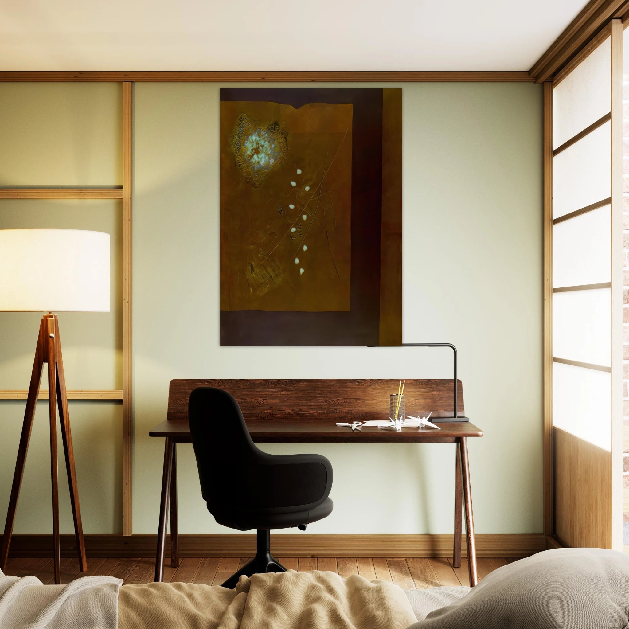 Brown Wall - 1971 - Hiroyuki Tajima Art Print - A0 (84.1 x 118.9  cm) / 33.1 × 46.8 inches | Hiroyuki Tajima Poster | Hiroyuki Tajima Prints