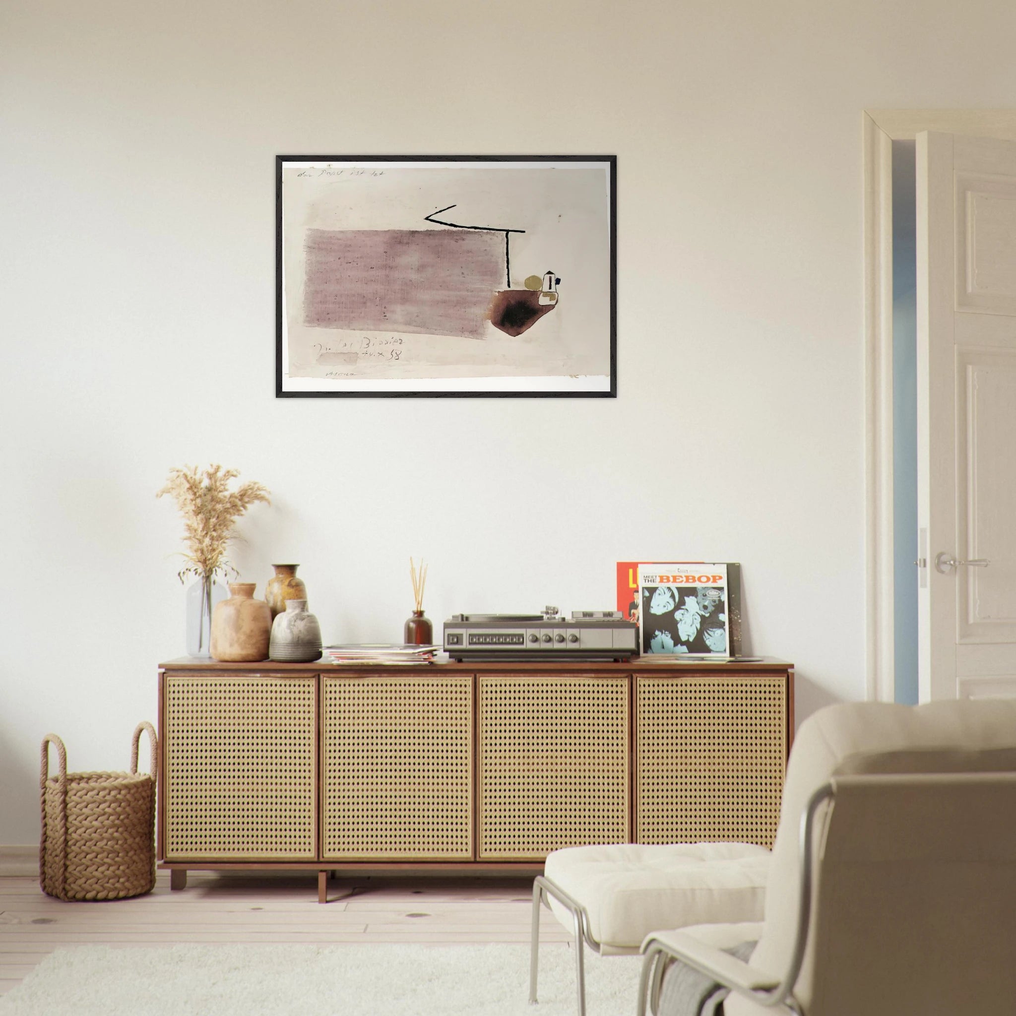 14.X.58 - 1958 - Julius Bissier Framed Art Print - 70x100 cm / 28x40 inches | Julius Bissier Framed Poster | Julius Bissier Framed prints