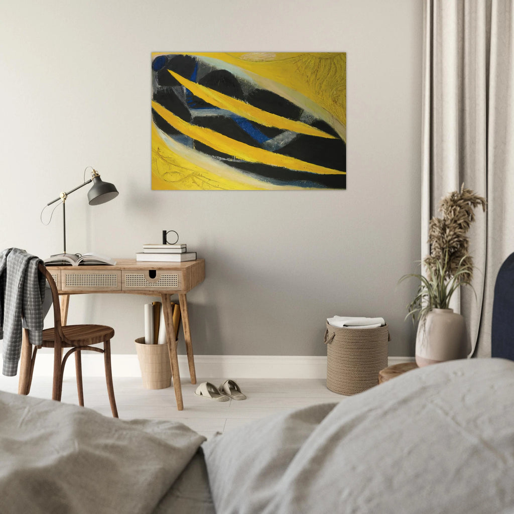 Dark Presence III, Yellow - 1963 - Frank Lobdell Art Print - A0 (84.1 x 118.9  cm) / 33.1 × 46.8 inches | Frank Lobdell Poster | Frank Lobdell Prints