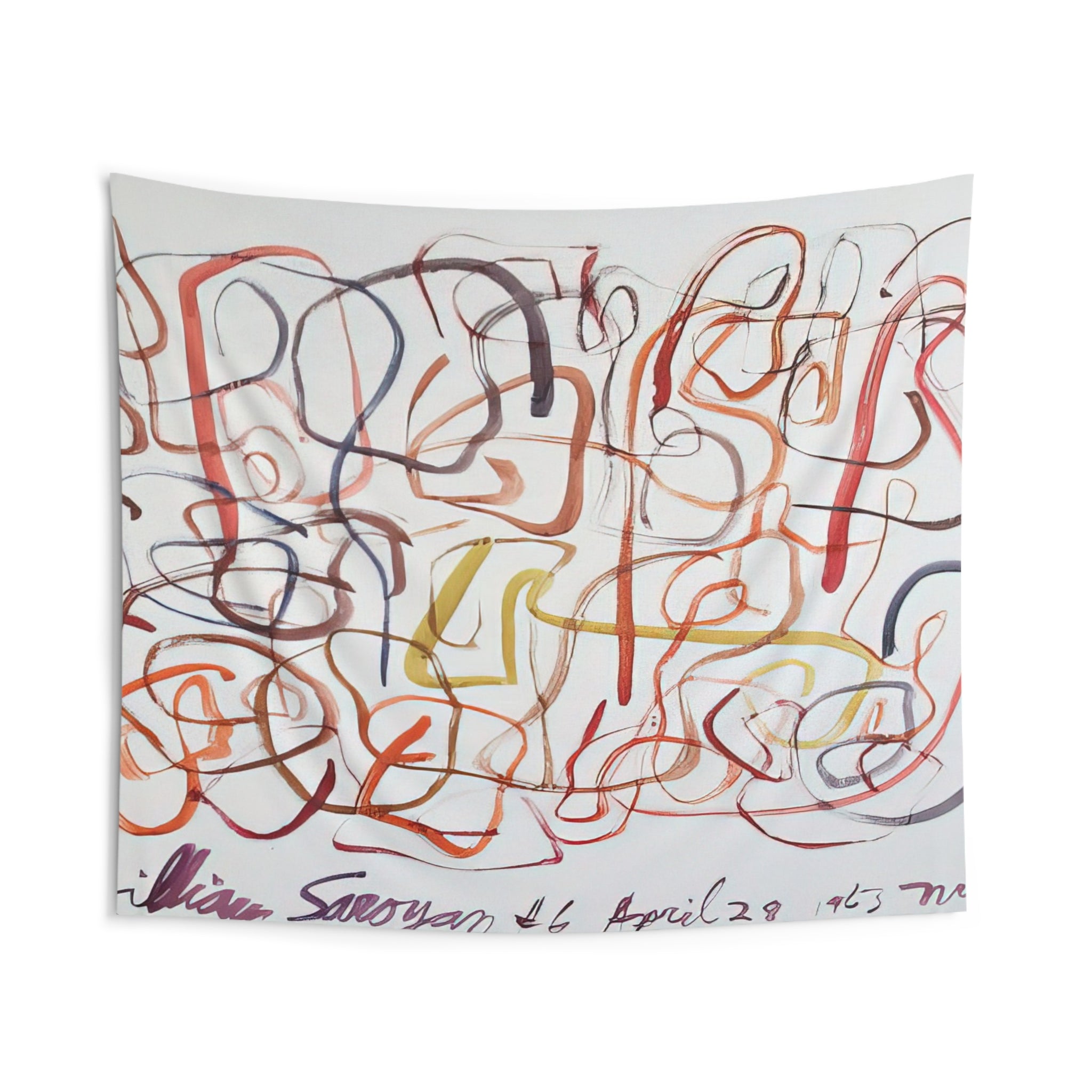 #6 April 28, 1963 NYC - 1963 By William Saroyan Tapestry | William Saroyan Large Tapestry Art