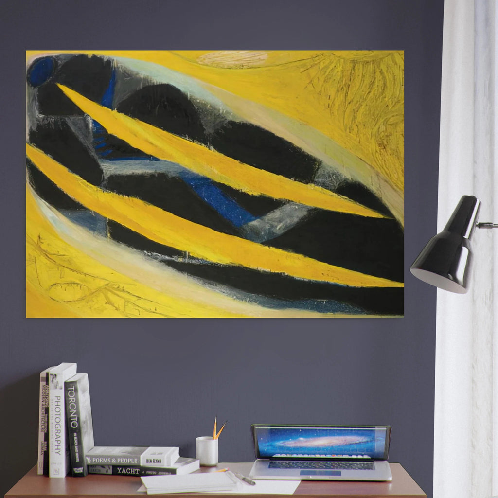 Dark Presence III, Yellow - 1963 - Frank Lobdell Art Print - A0 (84.1 x 118.9  cm) / 33.1 × 46.8 inches | Frank Lobdell Poster | Frank Lobdell Prints