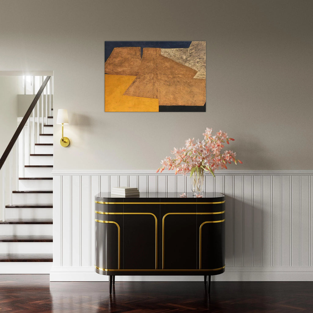 Composition jaune, mauve, bleu et noir La table d'or - 1952 - Serge Poliakoff Canvas - 70x100 cm / 28x40 inches | Serge Poliakoff Wrapped Canvas | Serge Poliakoff Wall Art