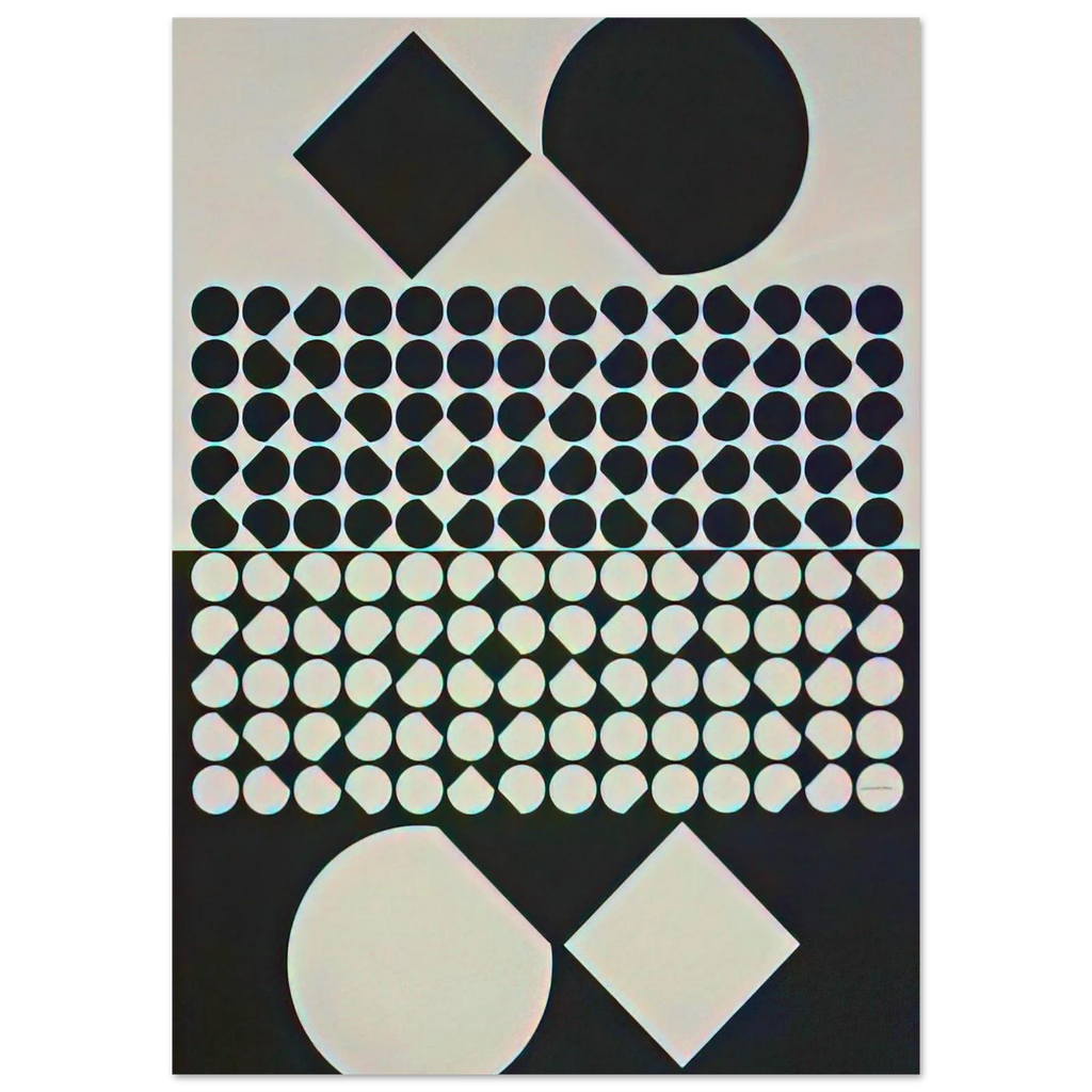 Cassiopée II NB - 1958 - Victor Vasarely Art Print - A0 (84.1 x 118.9  cm) / 33.1 × 46.8 inches | Victor Vasarely Poster | Victor Vasarely Prints