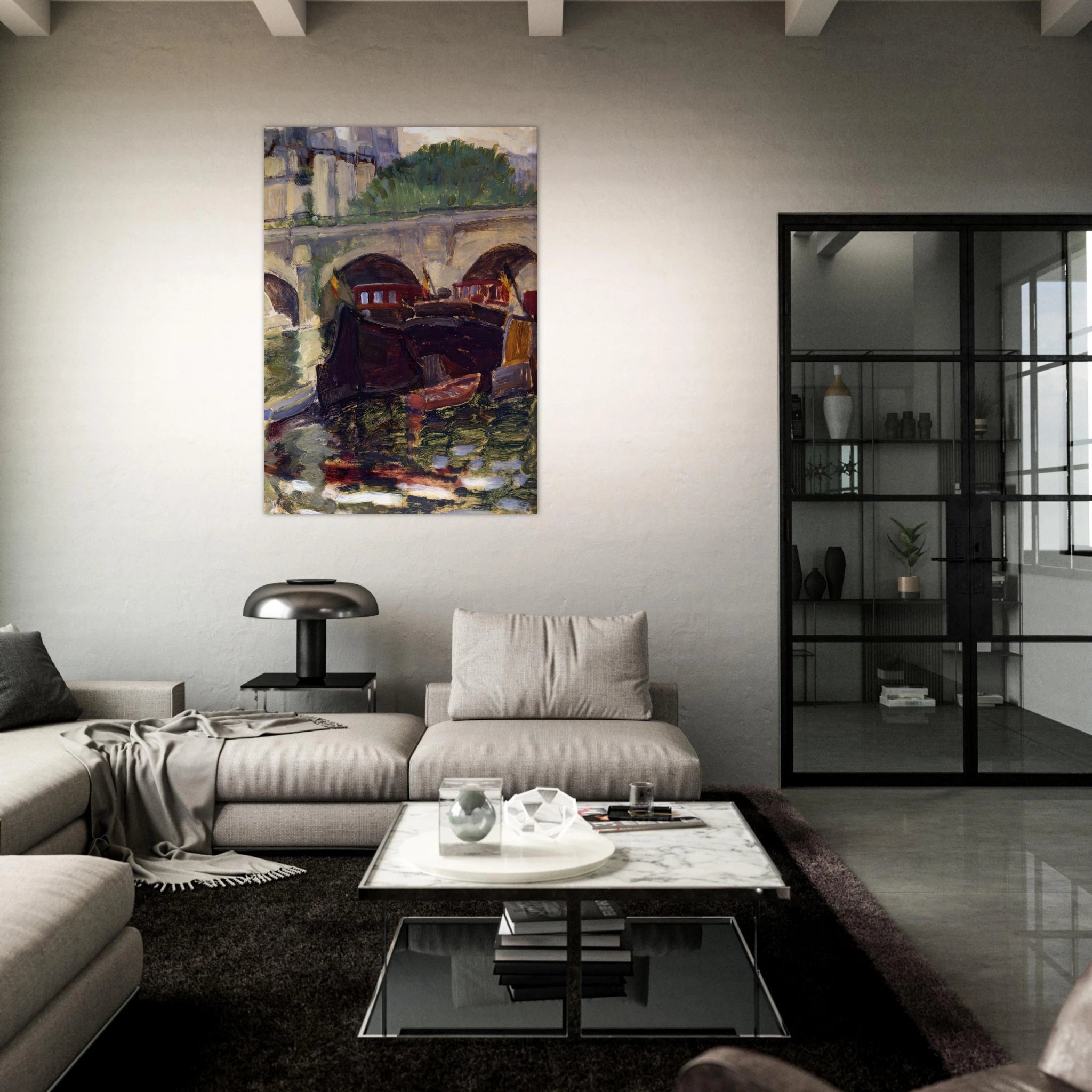 Barges - Henri-Edmond Cross Art Print - A0 (84.1 x 118.9  cm) / 33.1 × 46.8 inches | Henri-Edmond Cross Poster | Henri-Edmond Cross Prints