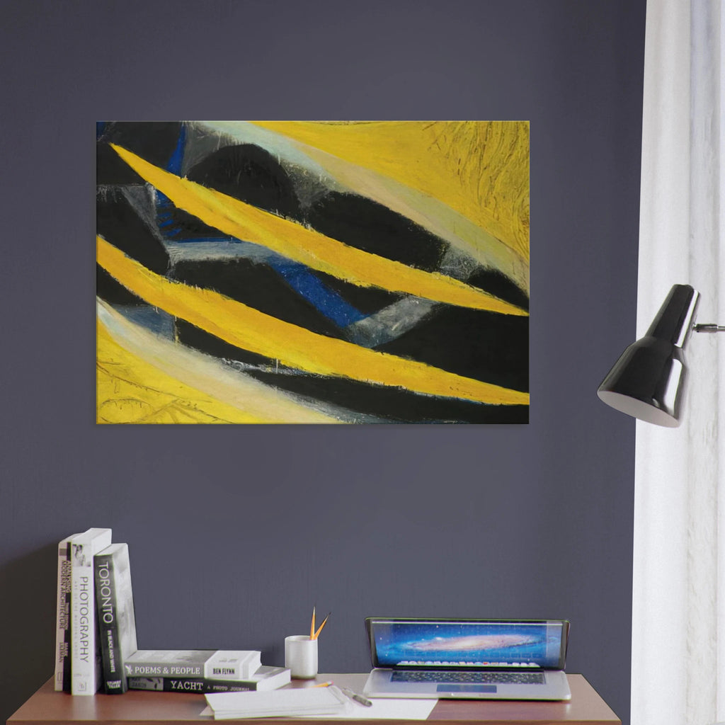Dark Presence III, Yellow - 1963 - Frank Lobdell Canvas - 70x100 cm / 28x40 inches | Frank Lobdell Wrapped Canvas | Frank Lobdell Wall Art
