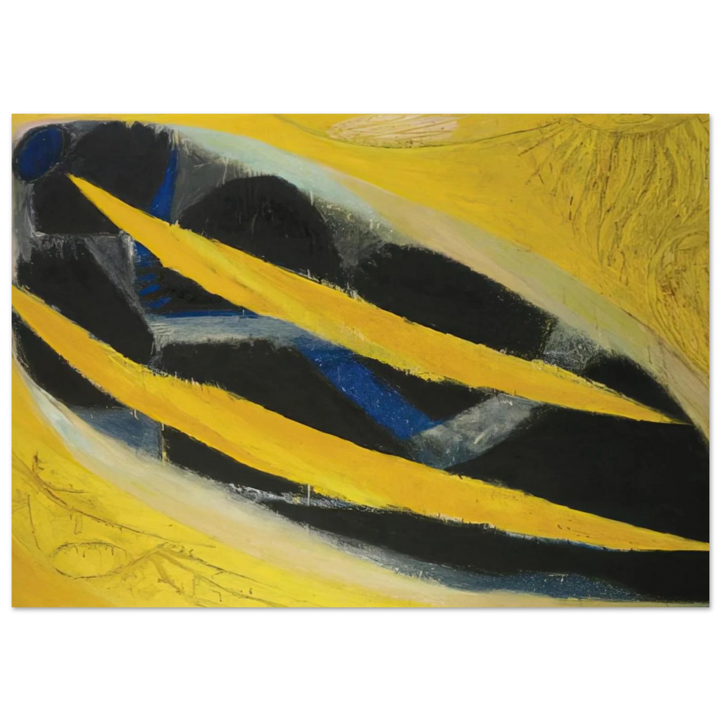 Dark Presence III, Yellow - 1963 - Frank Lobdell Art Print - A0 (84.1 x 118.9  cm) / 33.1 × 46.8 inches | Frank Lobdell Poster | Frank Lobdell Prints