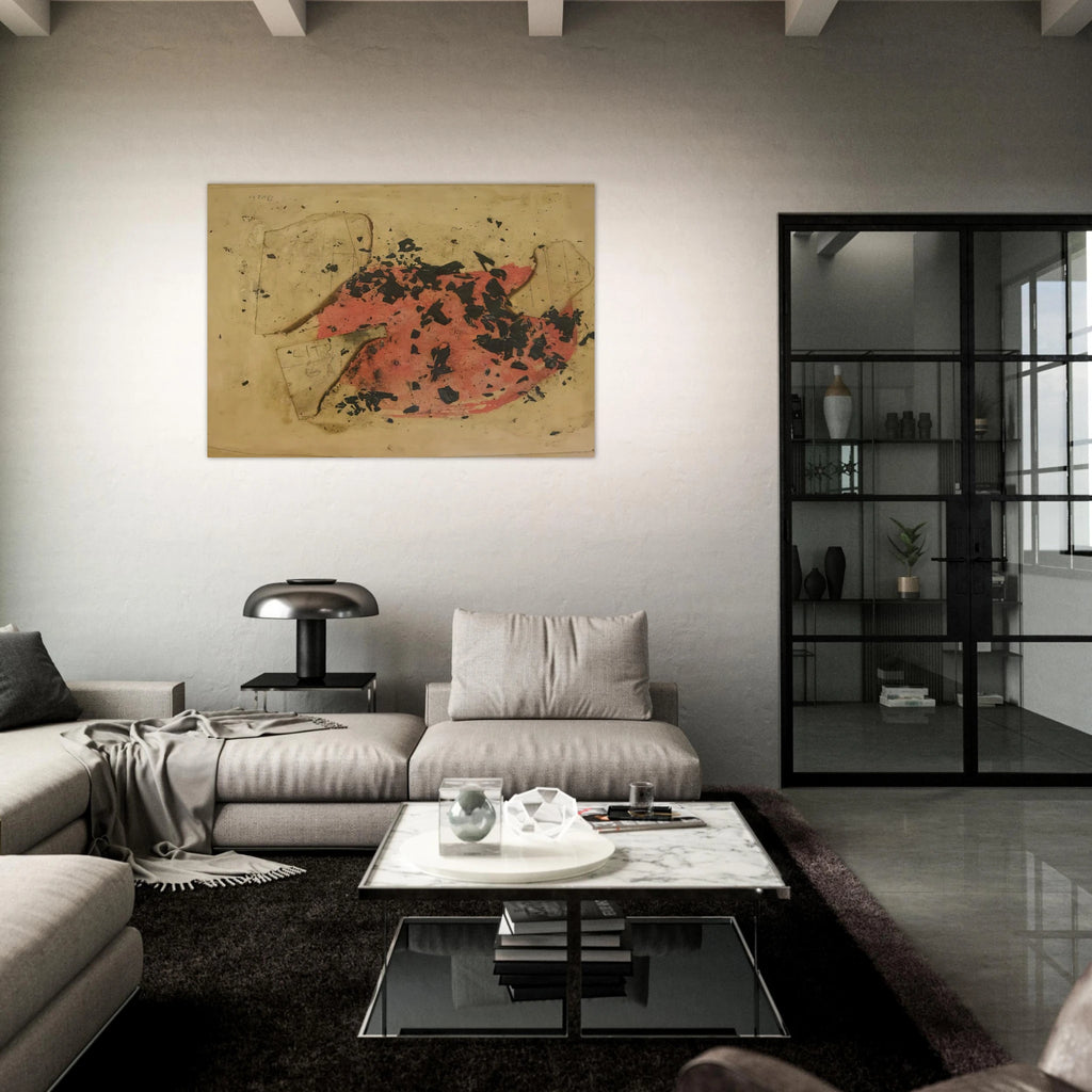 Combustione - 1957 - Alberto Burri Art Print - A0 (84.1 x 118.9  cm) / 33.1 × 46.8 inches | Alberto Burri Poster | Alberto Burri Prints