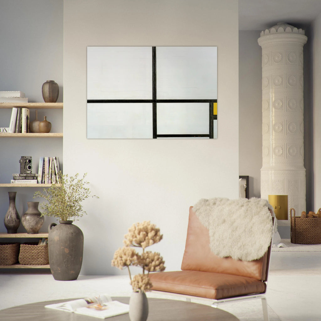 Composition with yellow patch - Piet Mondrian Art Print - A0 (84.1 x 118.9  cm) / 33.1 × 46.8 inches | Piet Mondrian Poster | Piet Mondrian Prints