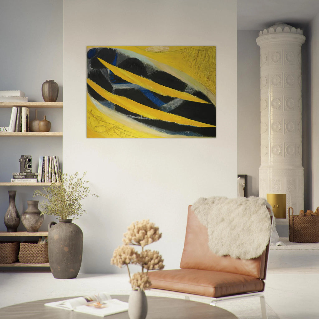 Dark Presence III, Yellow - 1963 - Frank Lobdell Art Print - A0 (84.1 x 118.9  cm) / 33.1 × 46.8 inches | Frank Lobdell Poster | Frank Lobdell Prints