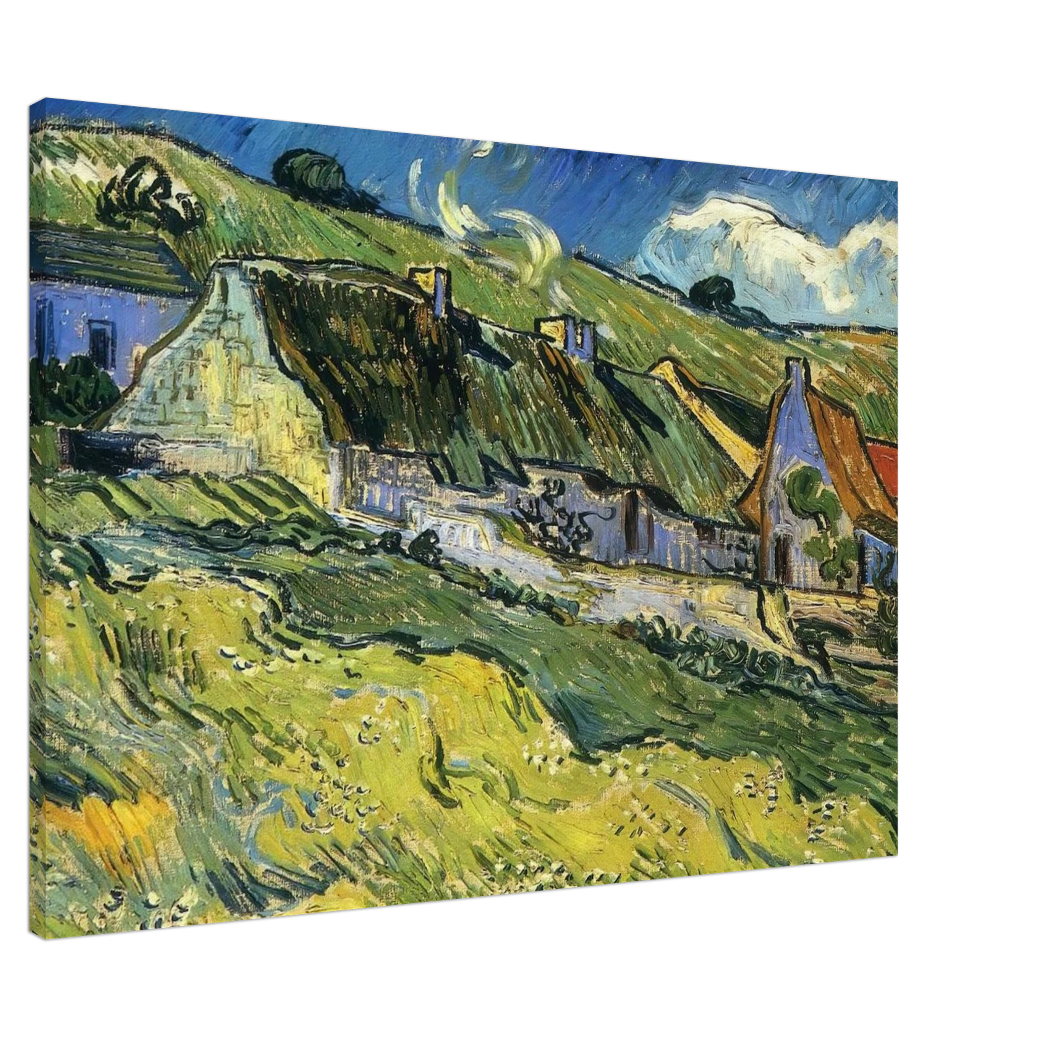A Group of Cottages - Vincent van Gogh Canvas - 70x100 cm / 28x40 inches | Vincent van Gogh Wrapped Canvas | Vincent van Gogh Wall Art