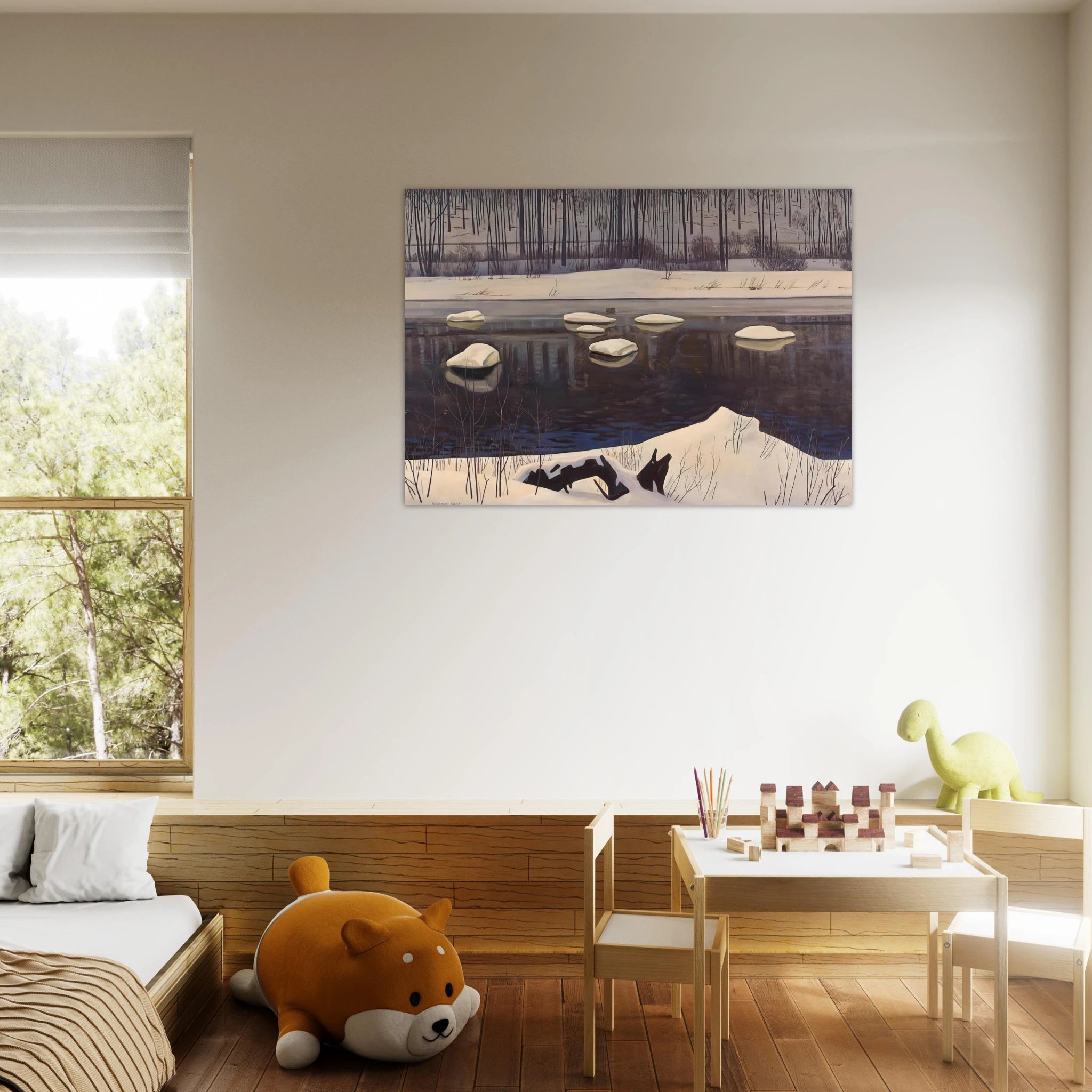 Au Sable River, Winter, Adirondacks - Rockwell Kent Art Print - A0 (84.1 x 118.9  cm) / 33.1 × 46.8 inches | Rockwell Kent Poster | Rockwell Kent Prints