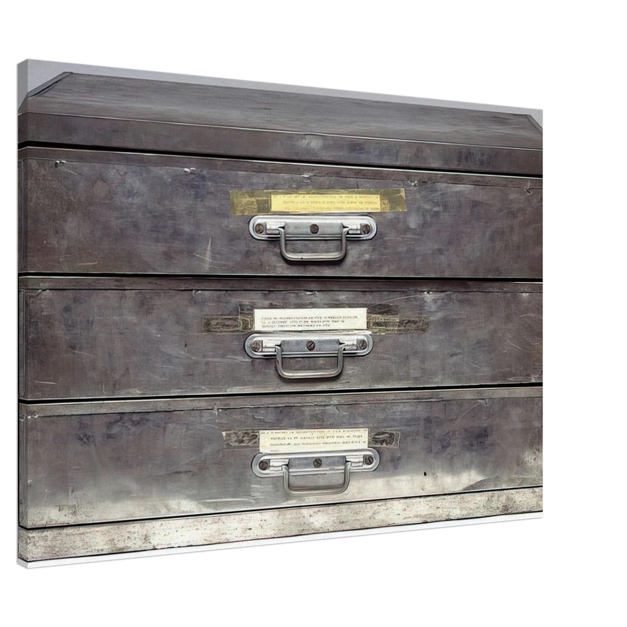 ATTEMPT AT RECREATION THREE DRAWERS 1971 - Christian Boltanski Canvas - 70x100 cm / 28x40 inches | Christian Boltanski Wrapped Canvas | Christian Boltanski Wall Art