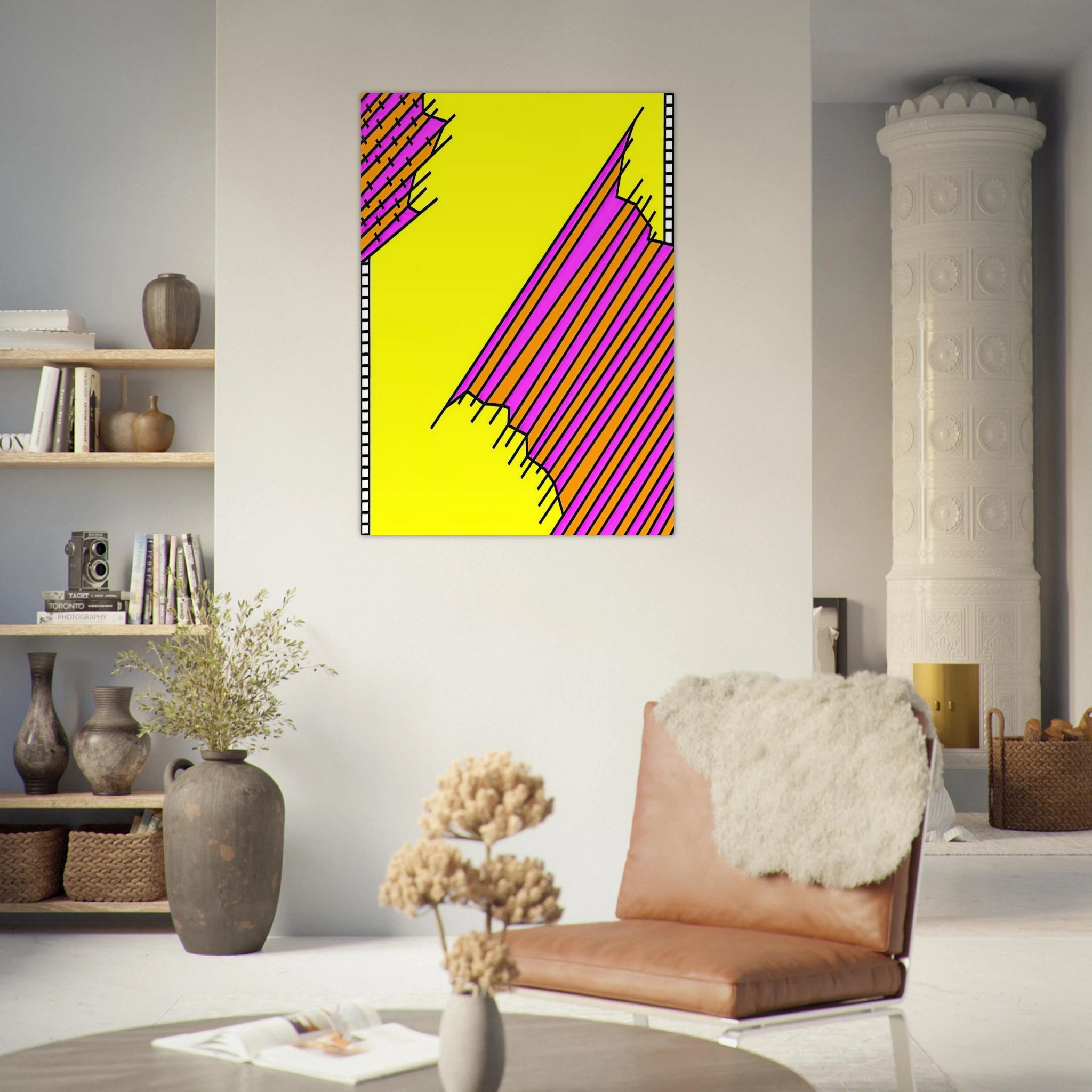 Crossover - 1972 - Nicholas Krushenick Art Print - A0 (84.1 x 118.9  cm) / 33.1 × 46.8 inches | Nicholas Krushenick Poster | Nicholas Krushenick Prints