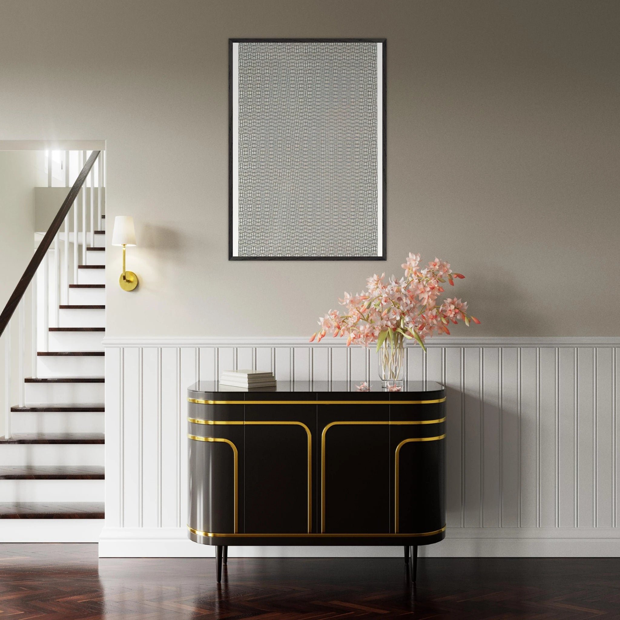 3 grillages superposés 0°, 15°, -15° - 1959 - Francois Morellet Framed Art Print - 70x100 cm / 28x40 inches | Francois Morellet Framed Poster | Francois Morellet Framed prints