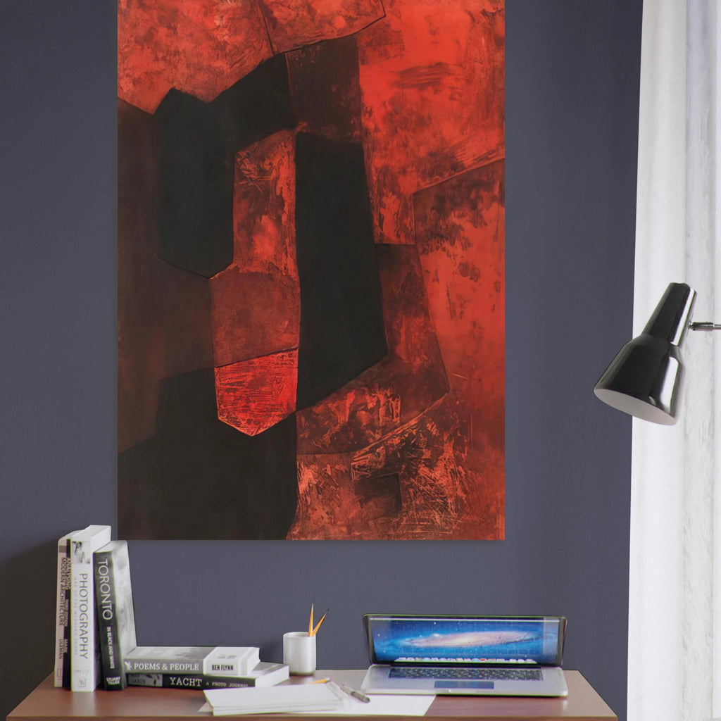 Composition brune et rouge - 1964 - Serge Poliakoff Art Print - A0 (84.1 x 118.9  cm) / 33.1 × 46.8 inches | Serge Poliakoff Poster | Serge Poliakoff Prints
