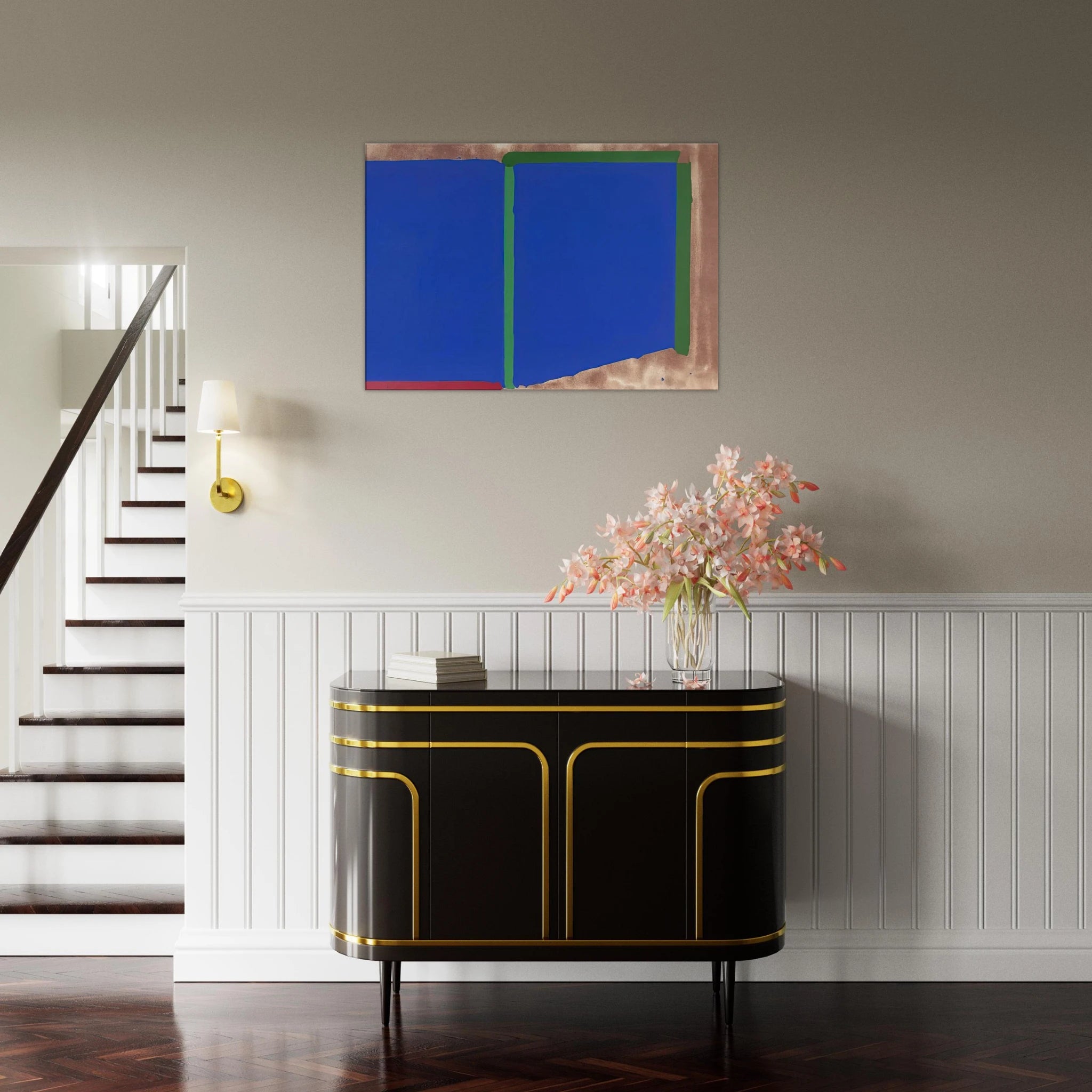 Blues, Greens - 1969 - John Hoyland Canvas - 70x100 cm / 28x40 inches | John Hoyland Wrapped Canvas | John Hoyland Wall Art